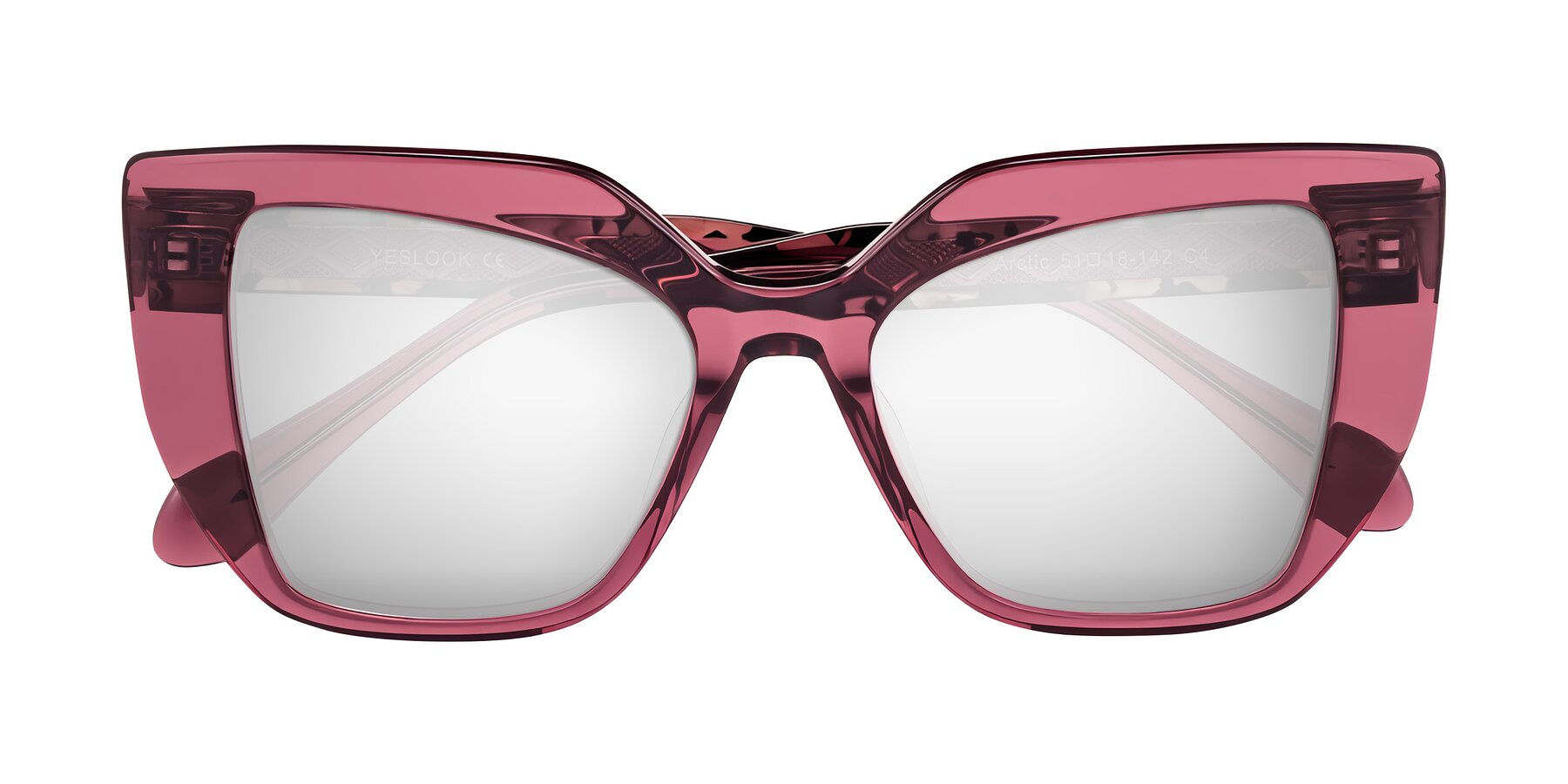 Folded Front of Arctic in Violet with Silver Mirrored Lenses