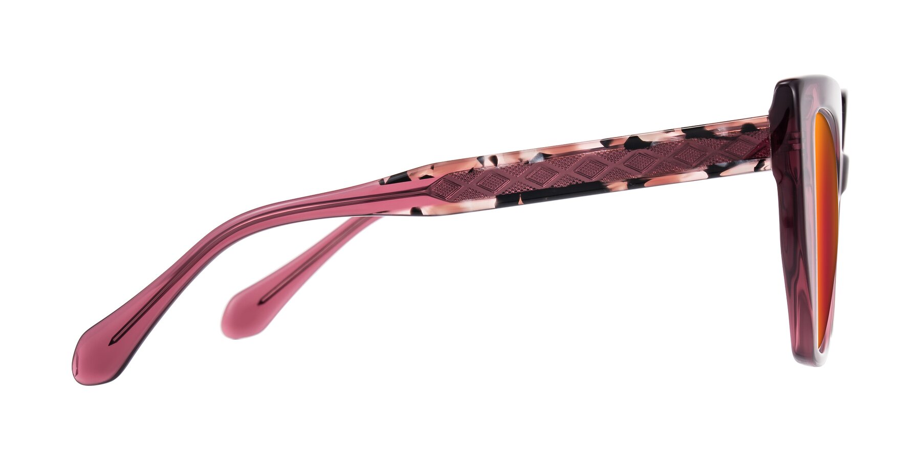 Side of Arctic in Violet with Red Gold Mirrored Lenses