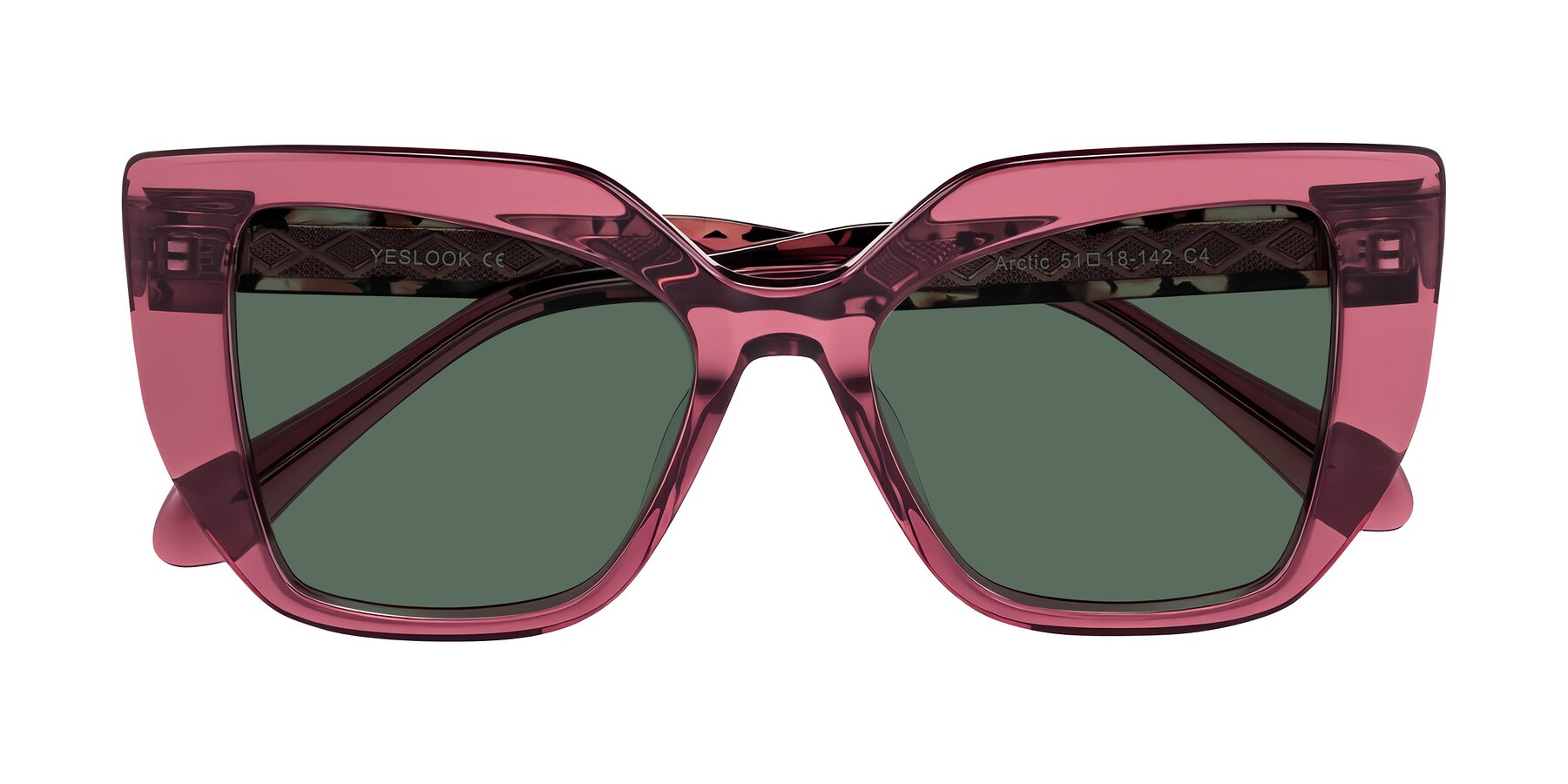 Folded Front of Arctic in Violet with Green Polarized Lenses