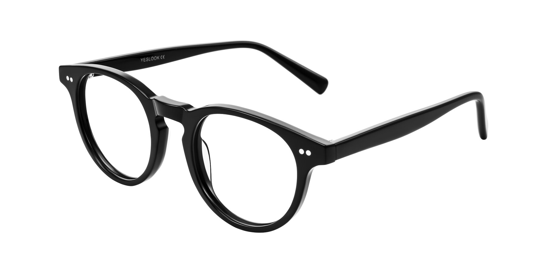 Angle of Ovaldo in Black with Clear Blue Light Blocking Lenses