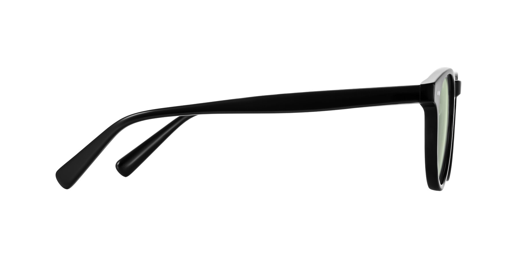 Side of Ovaldo in Black with Light Green Tinted Lenses