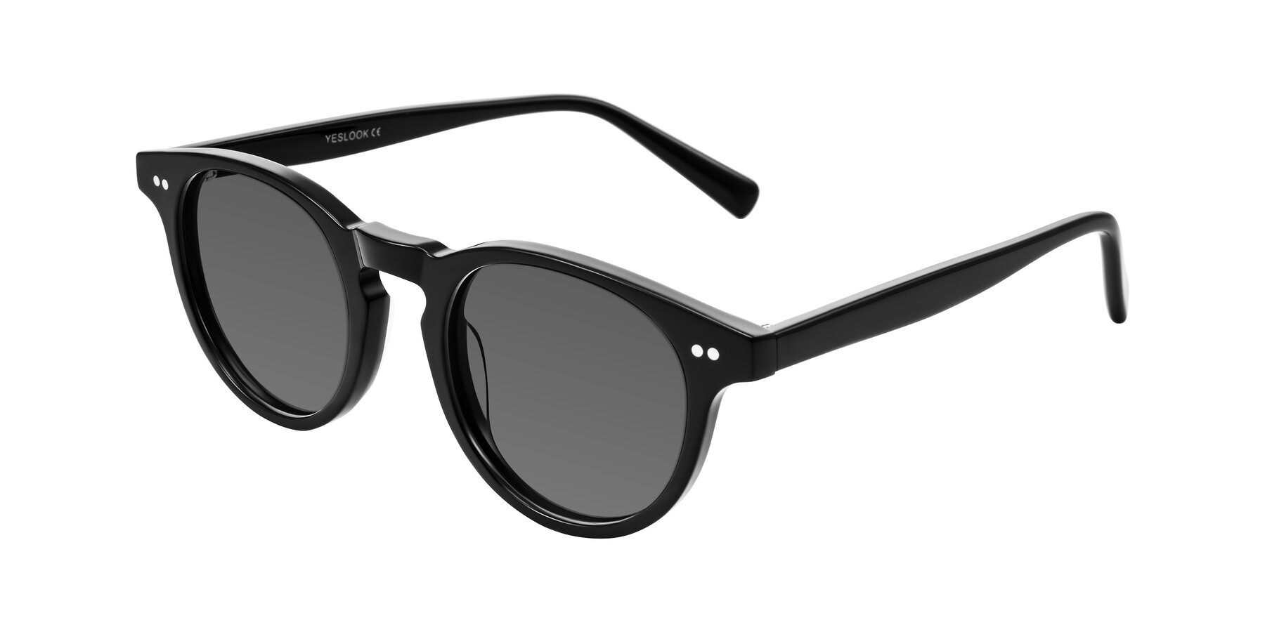 Angle of Ovaldo in Black with Medium Gray Tinted Lenses