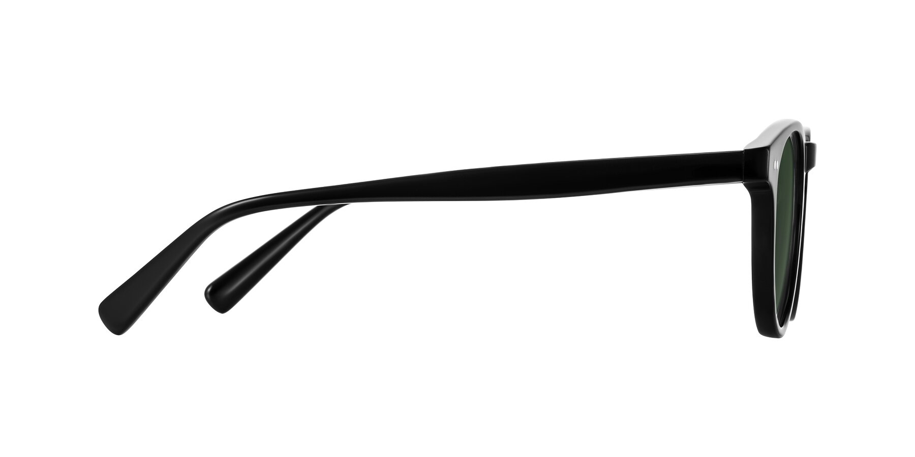 Side of Ovaldo in Black with Green Tinted Lenses