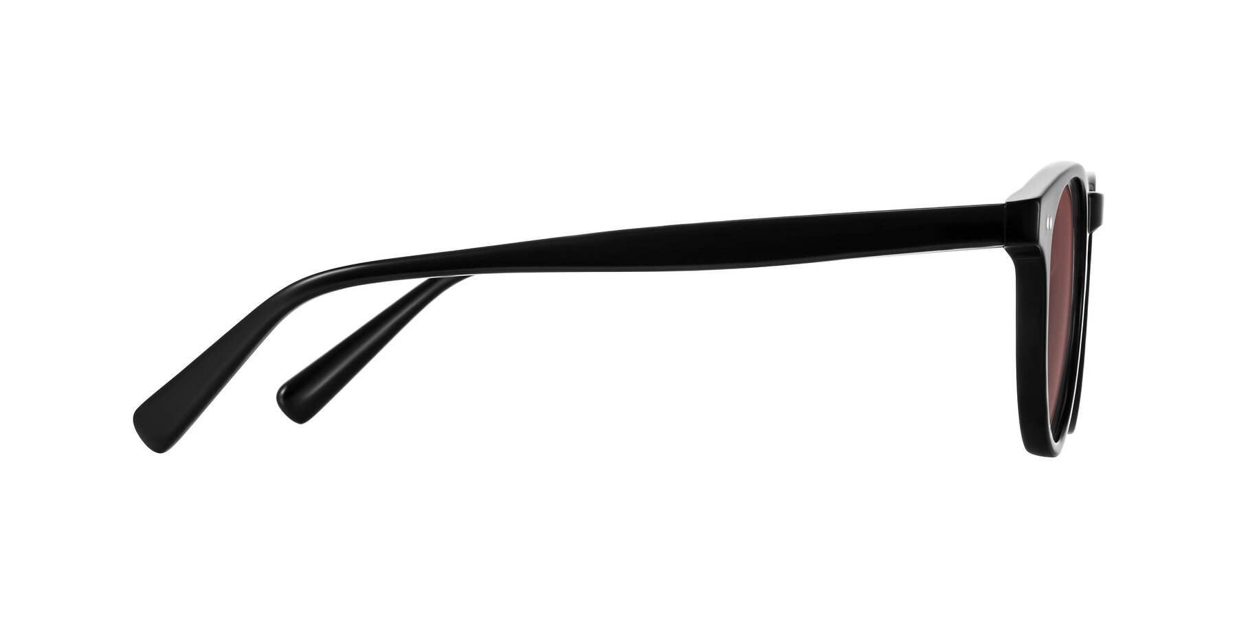 Side of Ovaldo in Black with Garnet Tinted Lenses