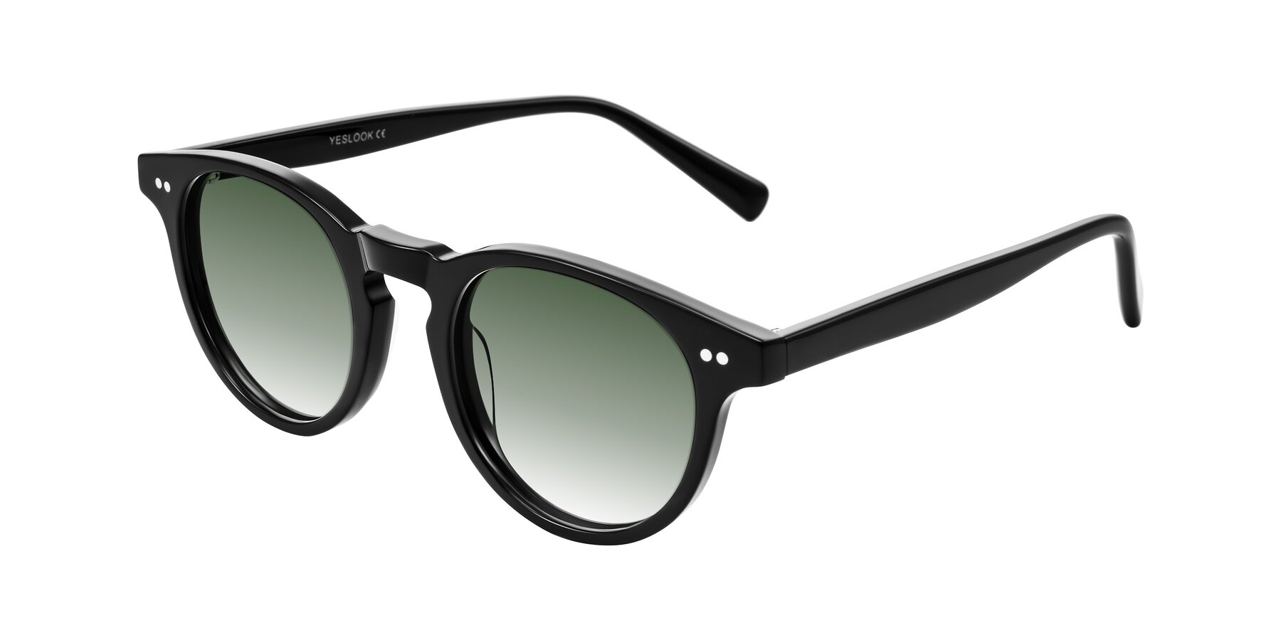 Angle of Ovaldo in Black with Green Gradient Lenses