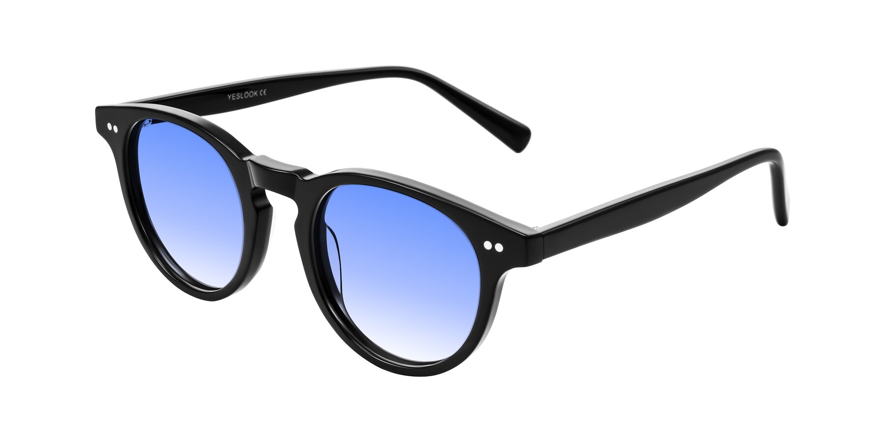 Angle of Ovaldo in Black with Blue Gradient Lenses
