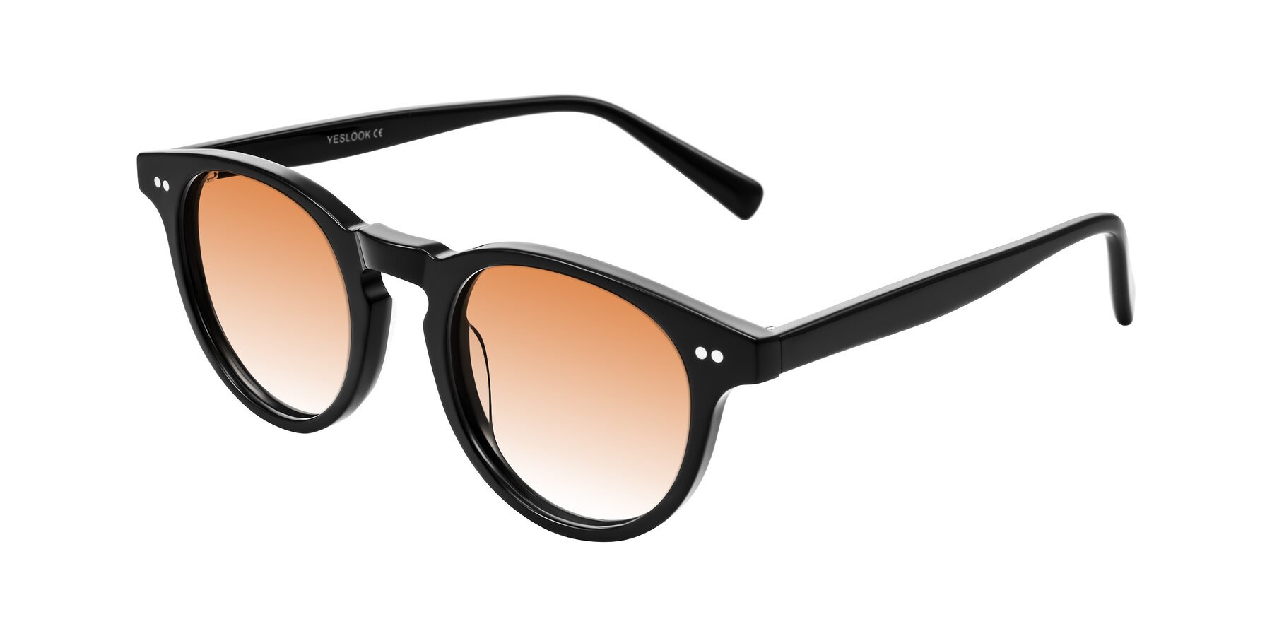 Angle of Ovaldo in Black with Orange Gradient Lenses