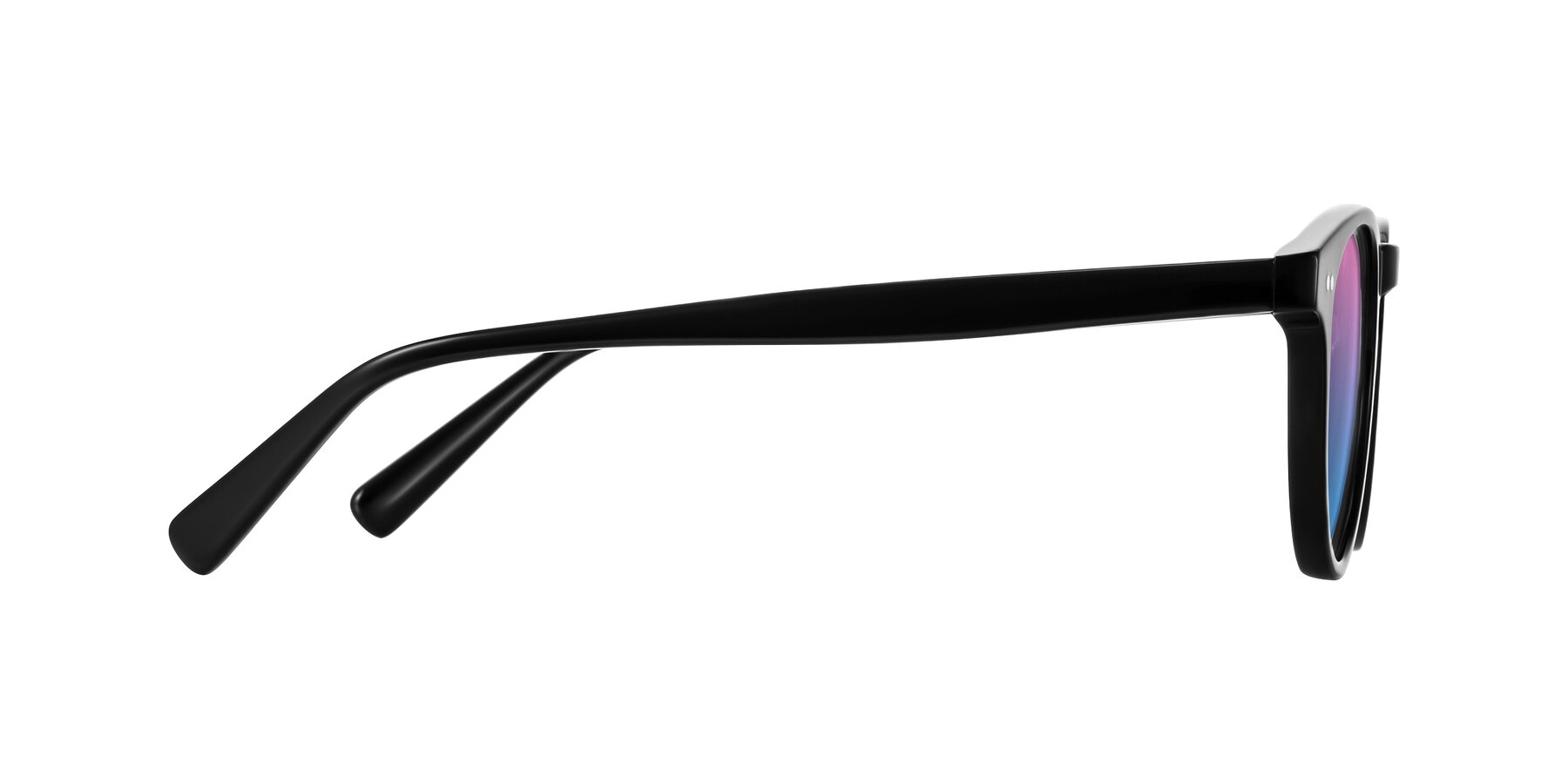 Side of Ovaldo in Black with Pink / Blue Gradient Lenses