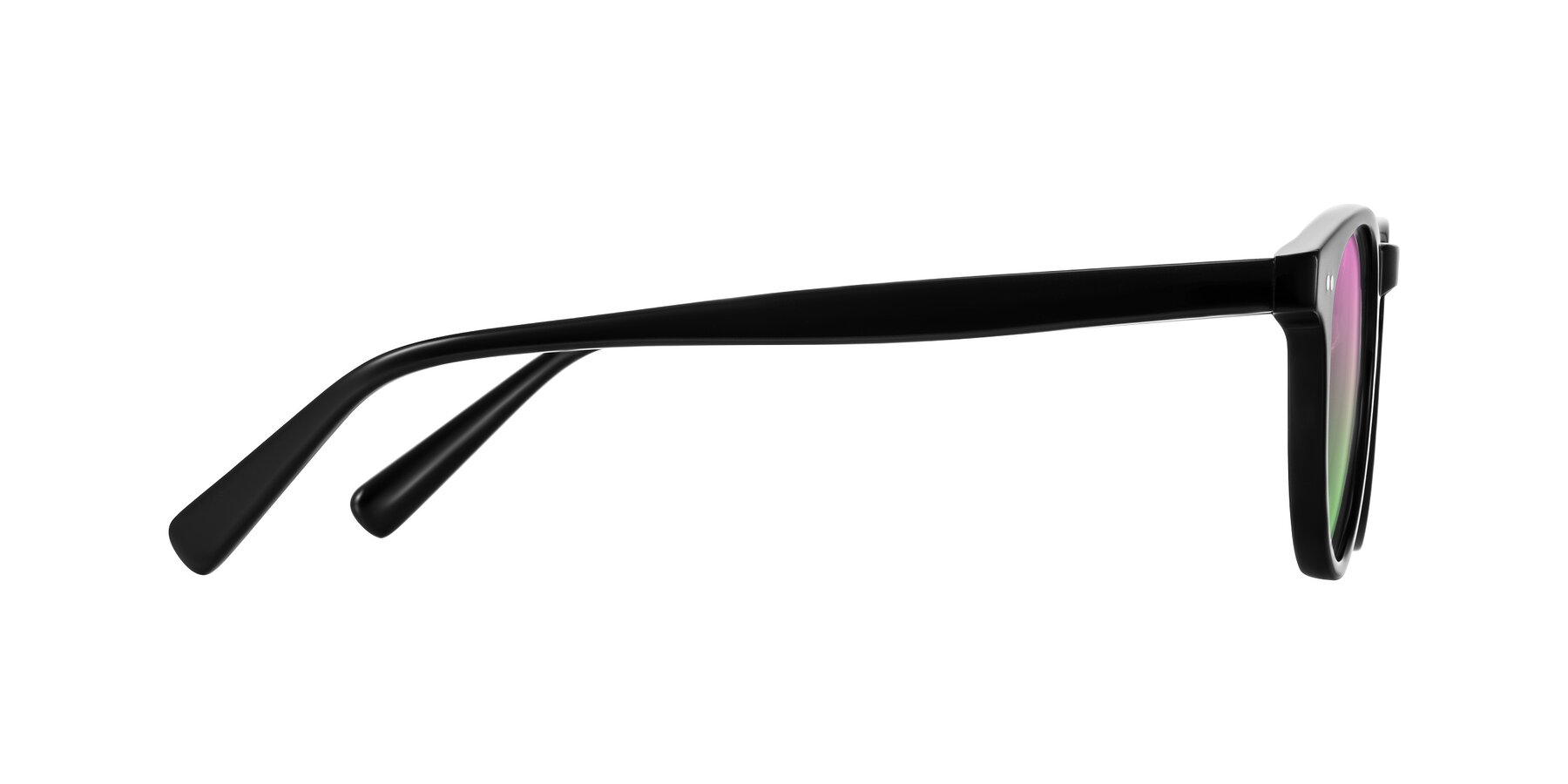 Side of Ovaldo in Black with Pink / Green Gradient Lenses