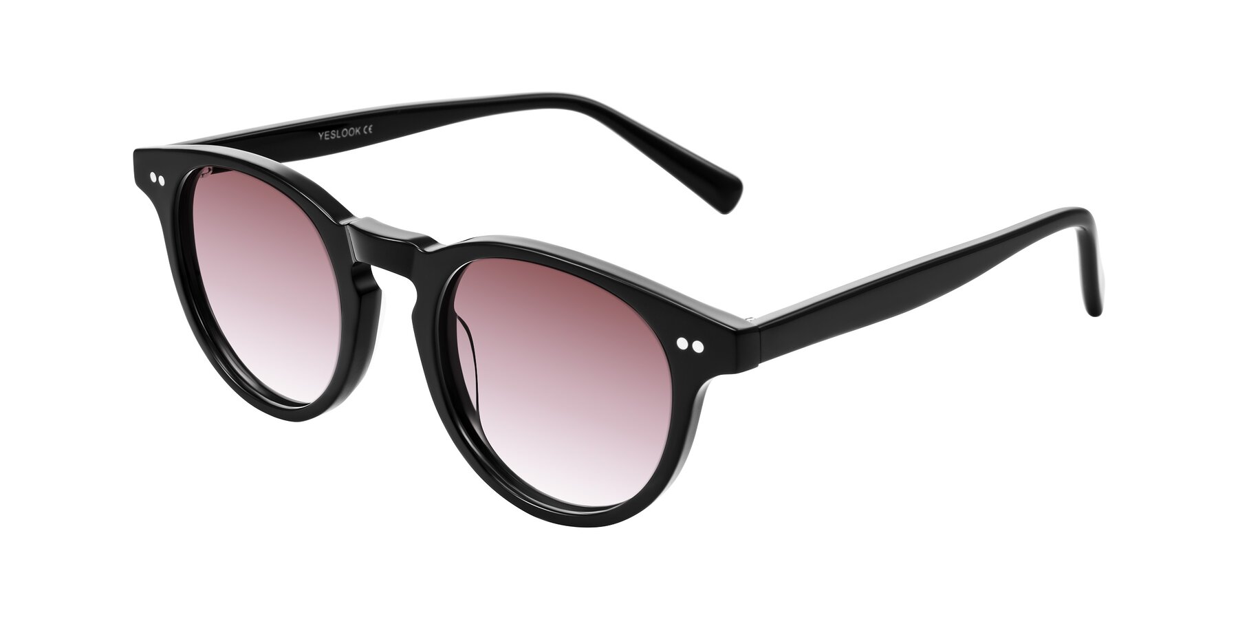 Angle of Ovaldo in Black with Garnet Gradient Lenses