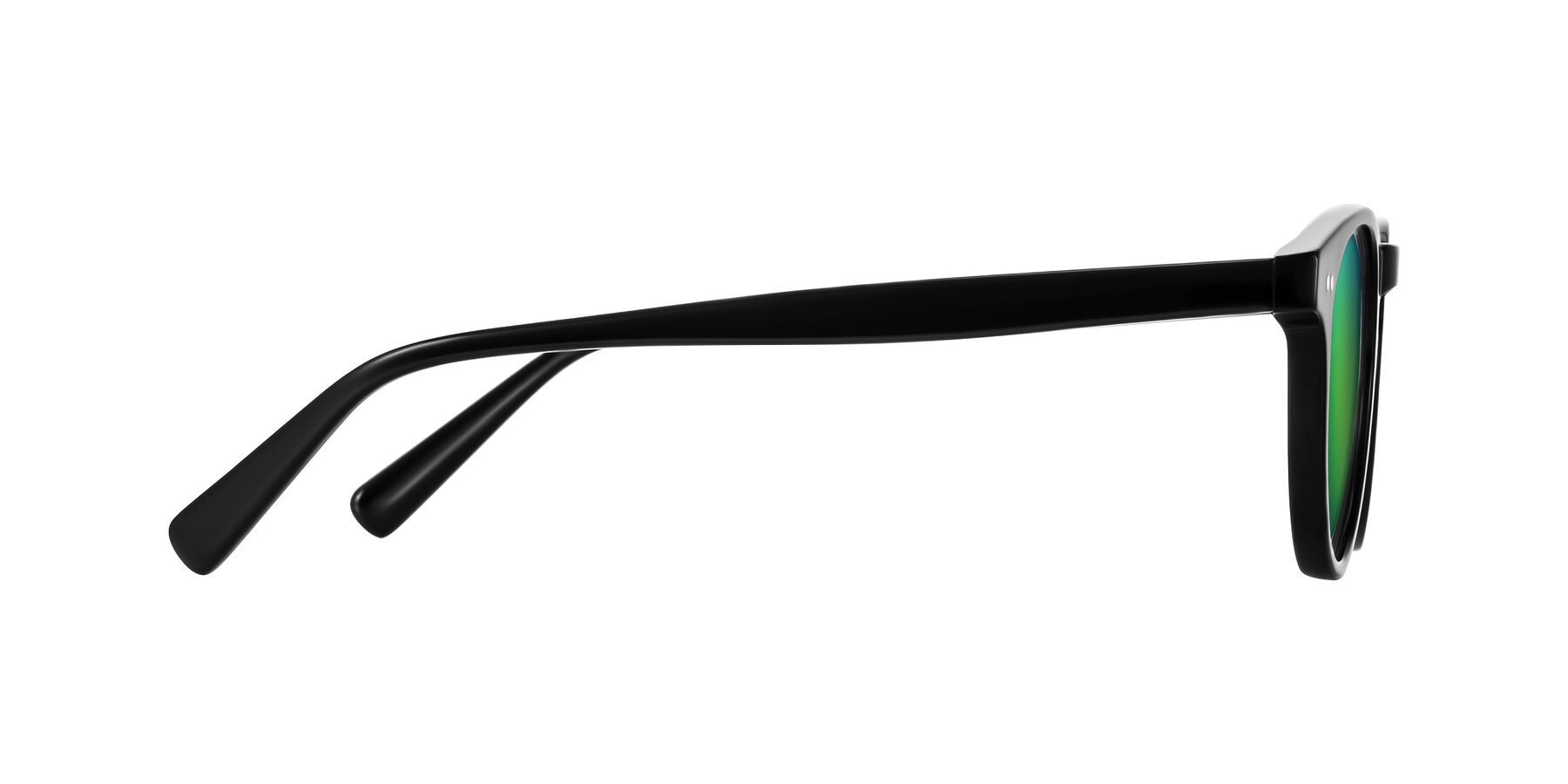 Side of Ovaldo in Black with Green Mirrored Lenses