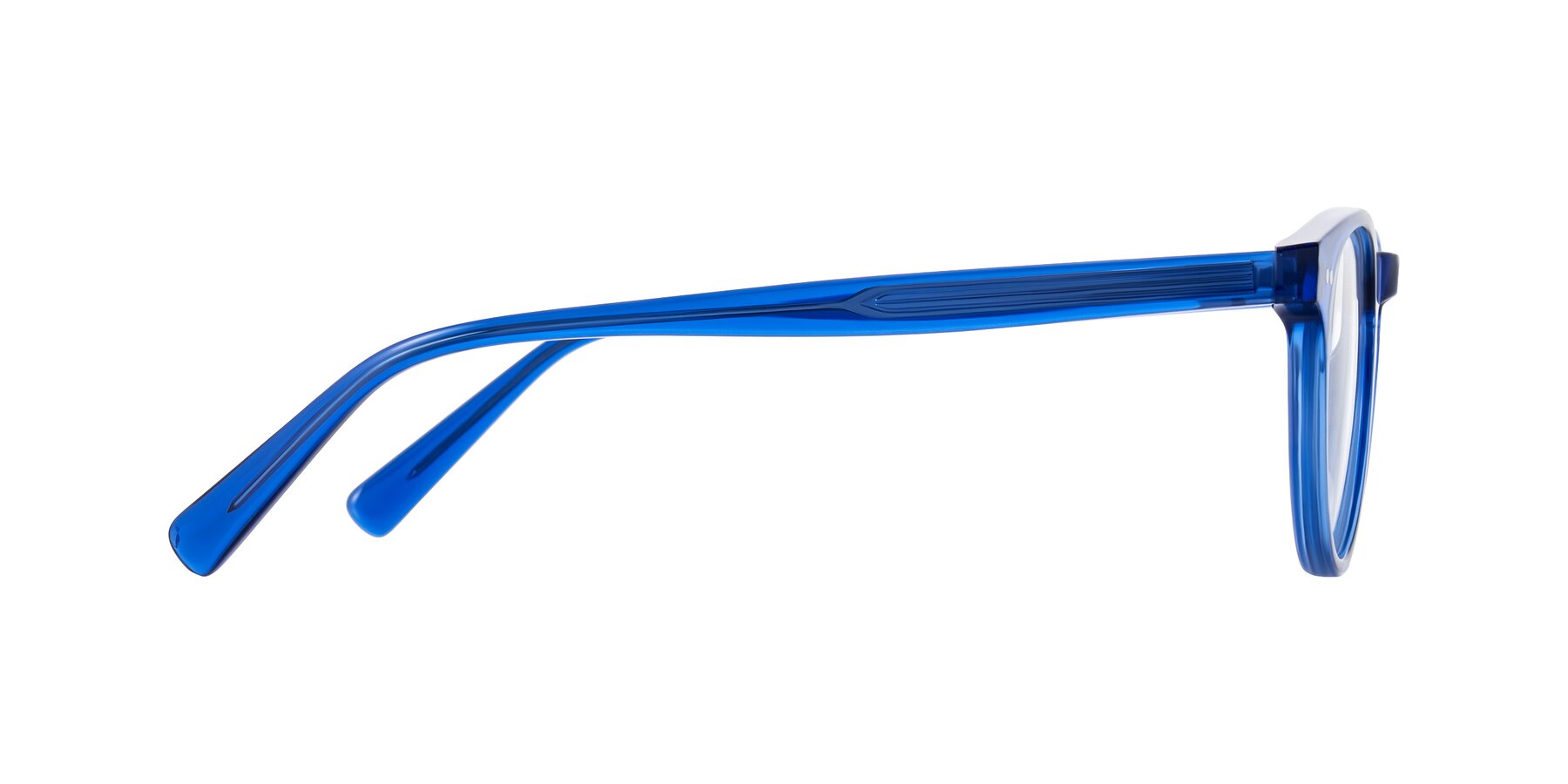 Side of Ovaldo in Blue with Clear Reading Eyeglass Lenses
