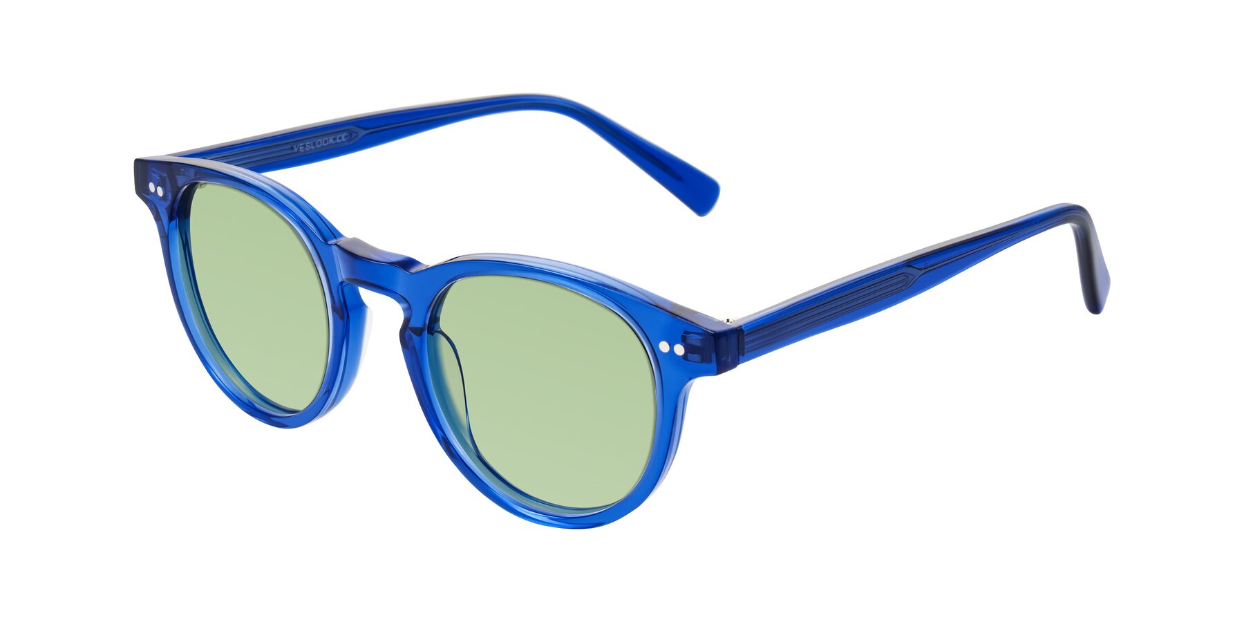 Angle of Ovaldo in Blue with Medium Green Tinted Lenses
