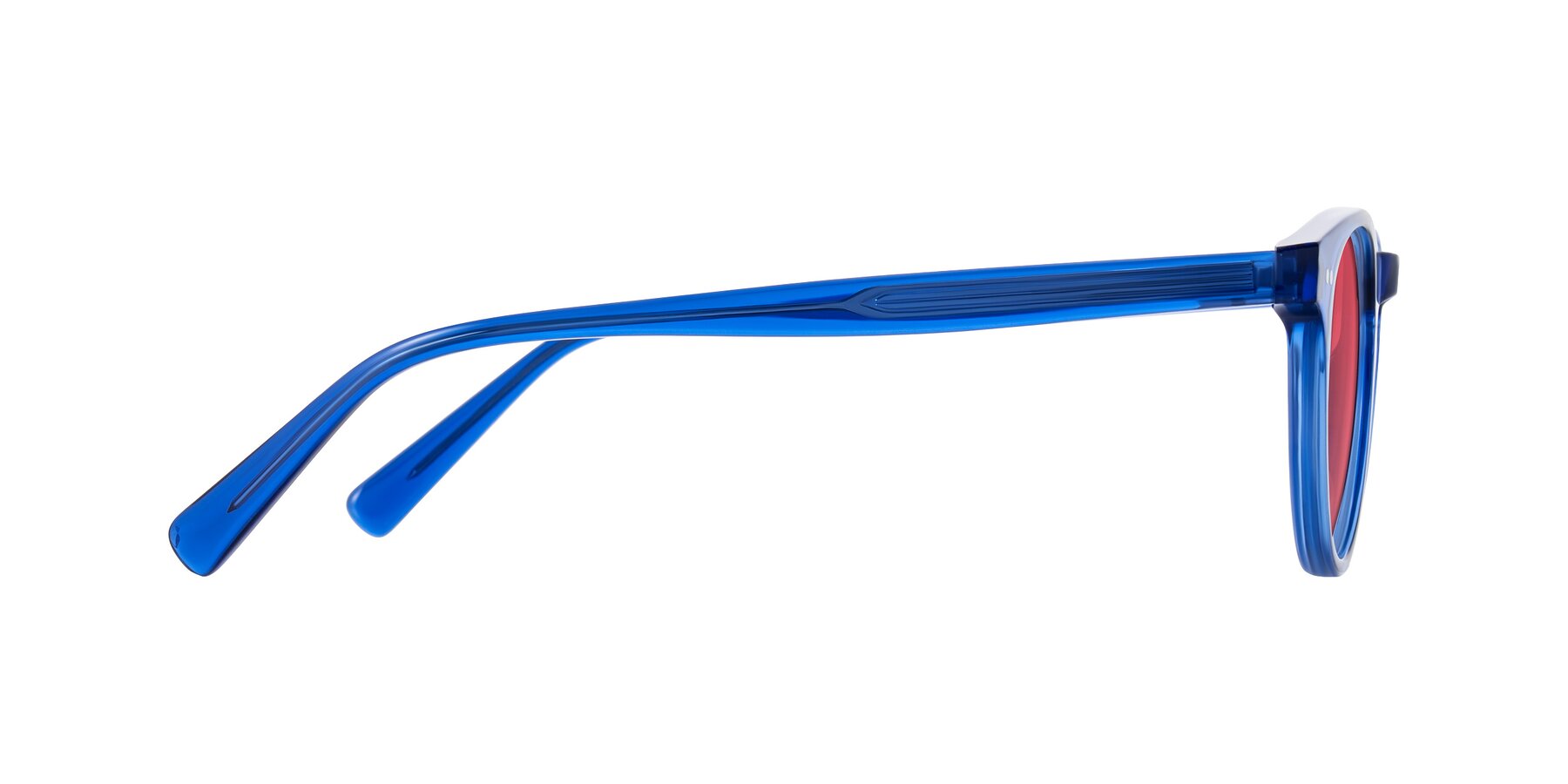 Side of Ovaldo in Blue with Red Tinted Lenses