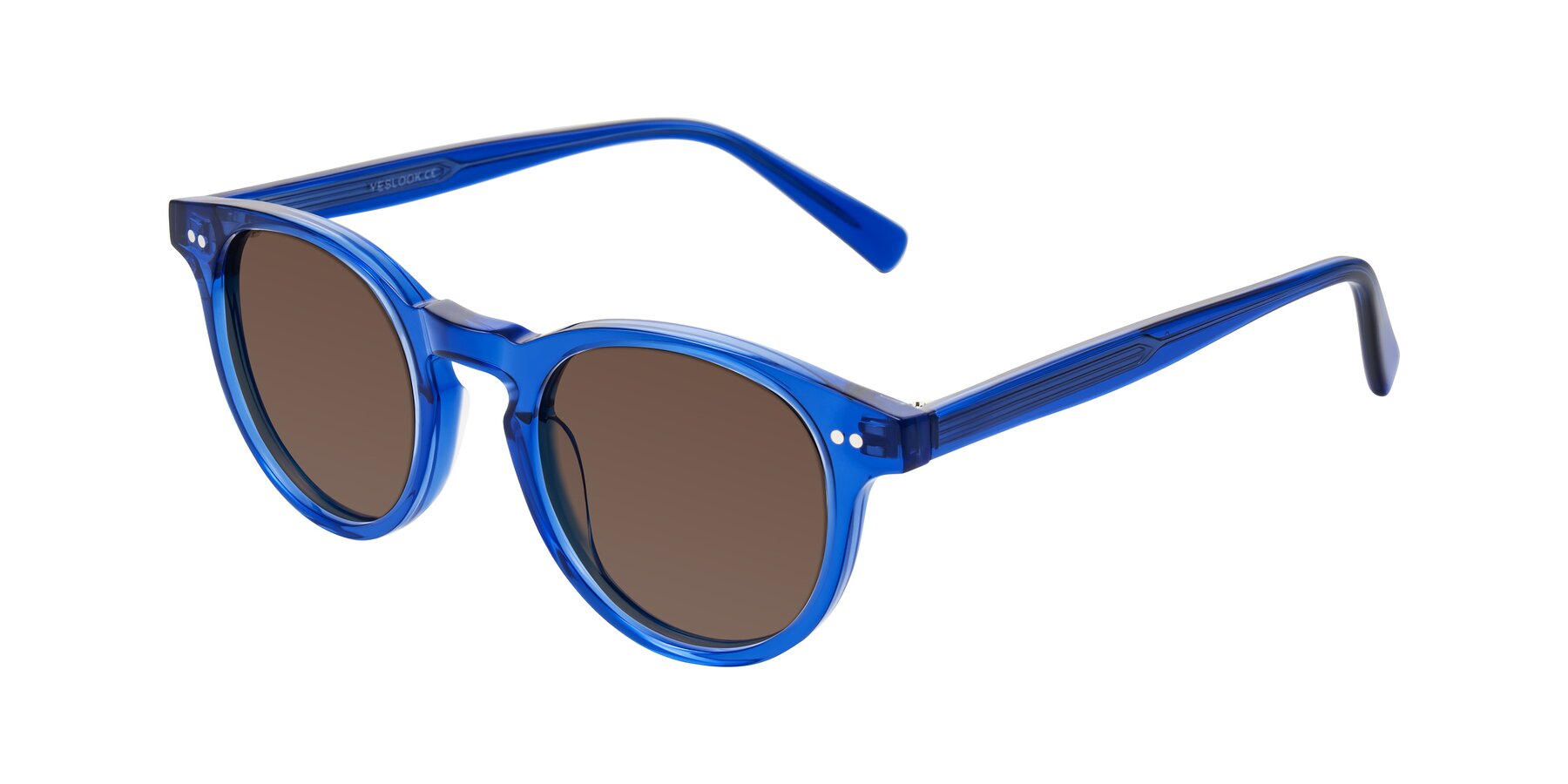 Angle of Ovaldo in Blue with Brown Tinted Lenses