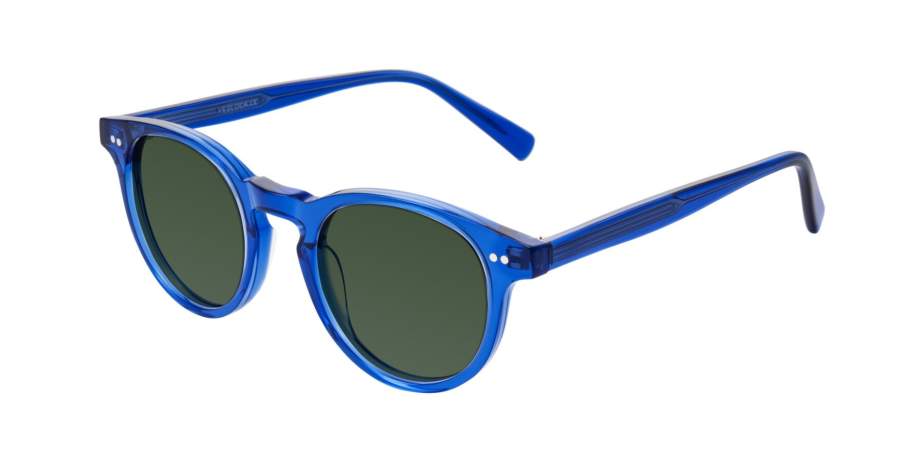 Angle of Ovaldo in Blue with Green Tinted Lenses