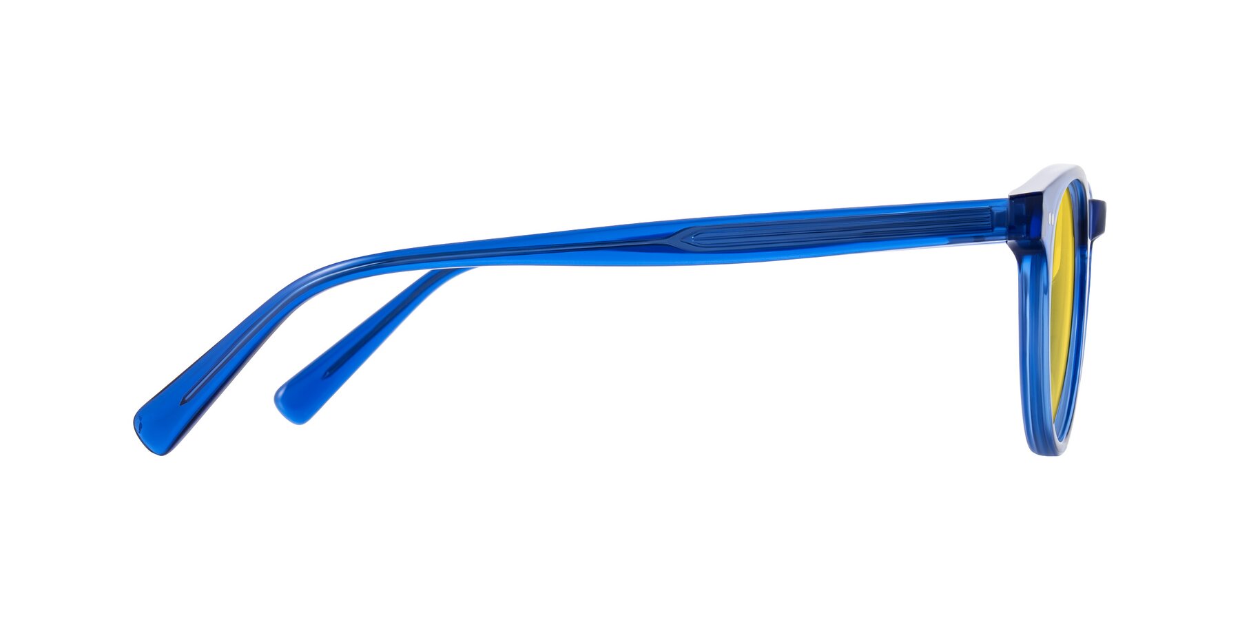 Side of Ovaldo in Blue with Yellow Tinted Lenses