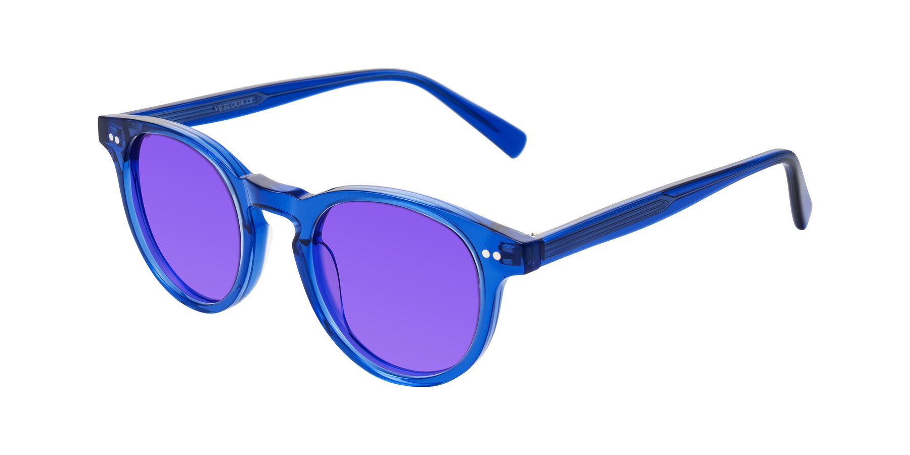 Angle of Ovaldo in Blue with Purple Tinted Lenses