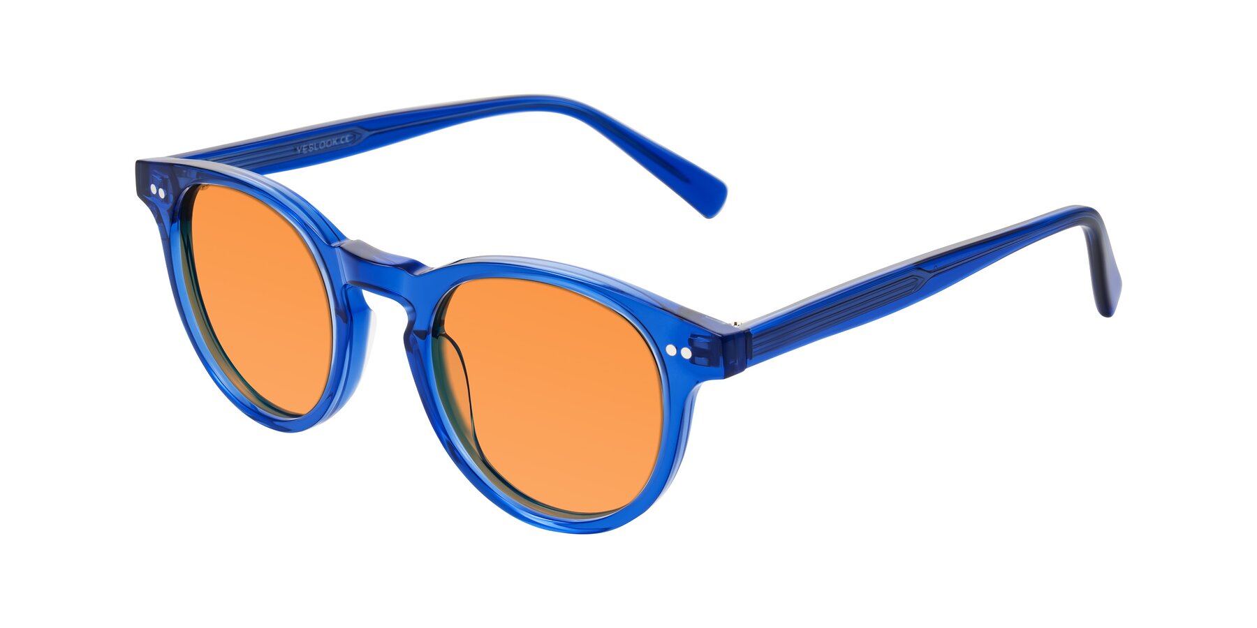 Angle of Ovaldo in Blue with Orange Tinted Lenses