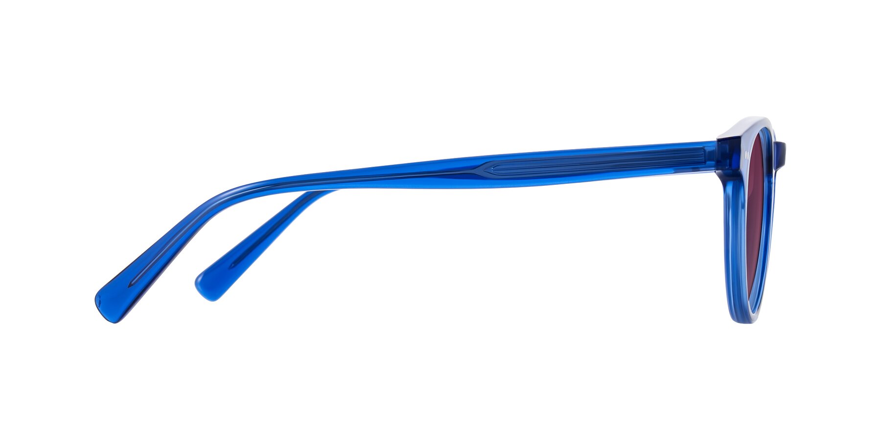 Side of Ovaldo in Blue with Wine Tinted Lenses
