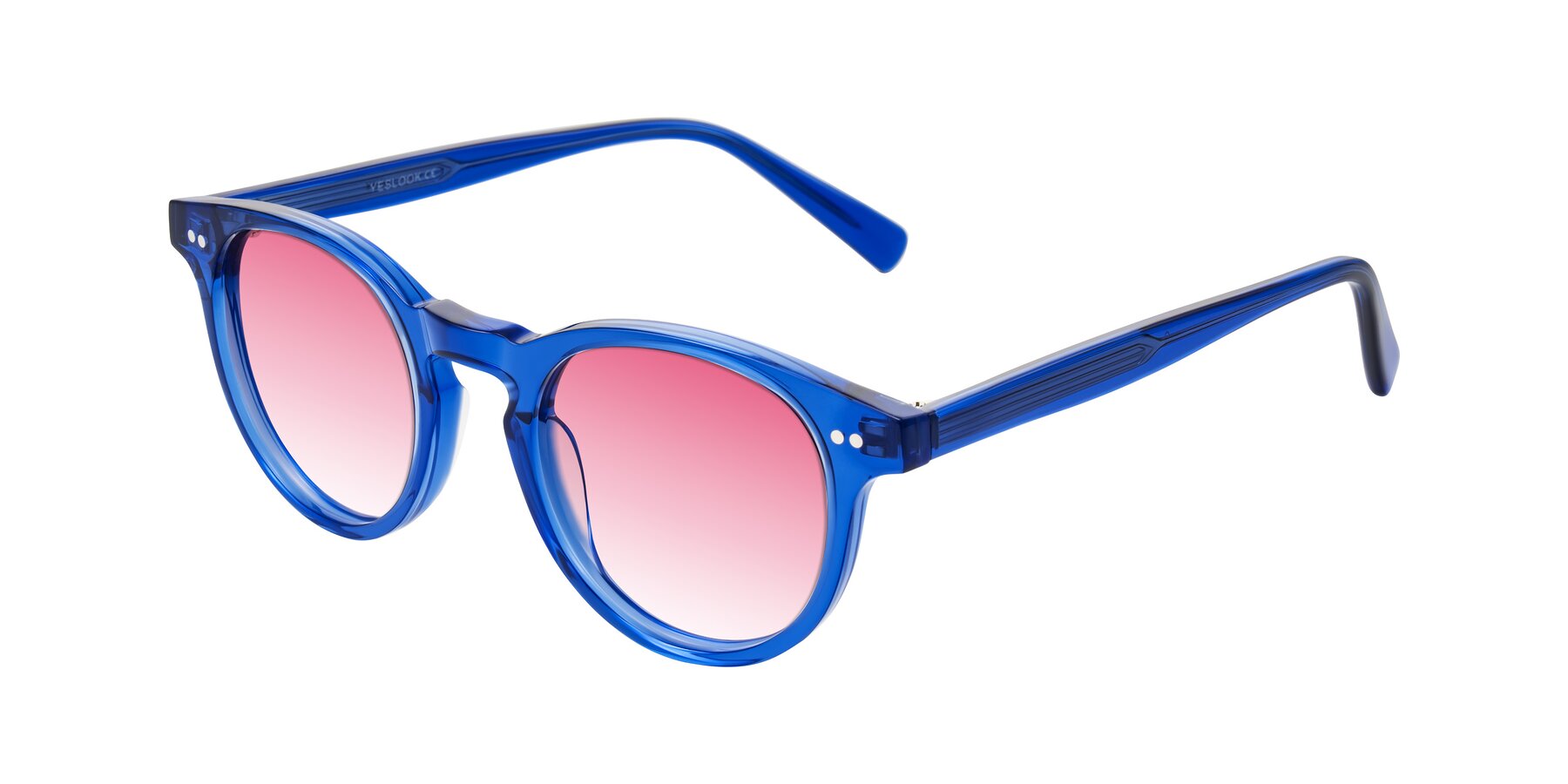 Angle of Ovaldo in Blue with Pink Gradient Lenses