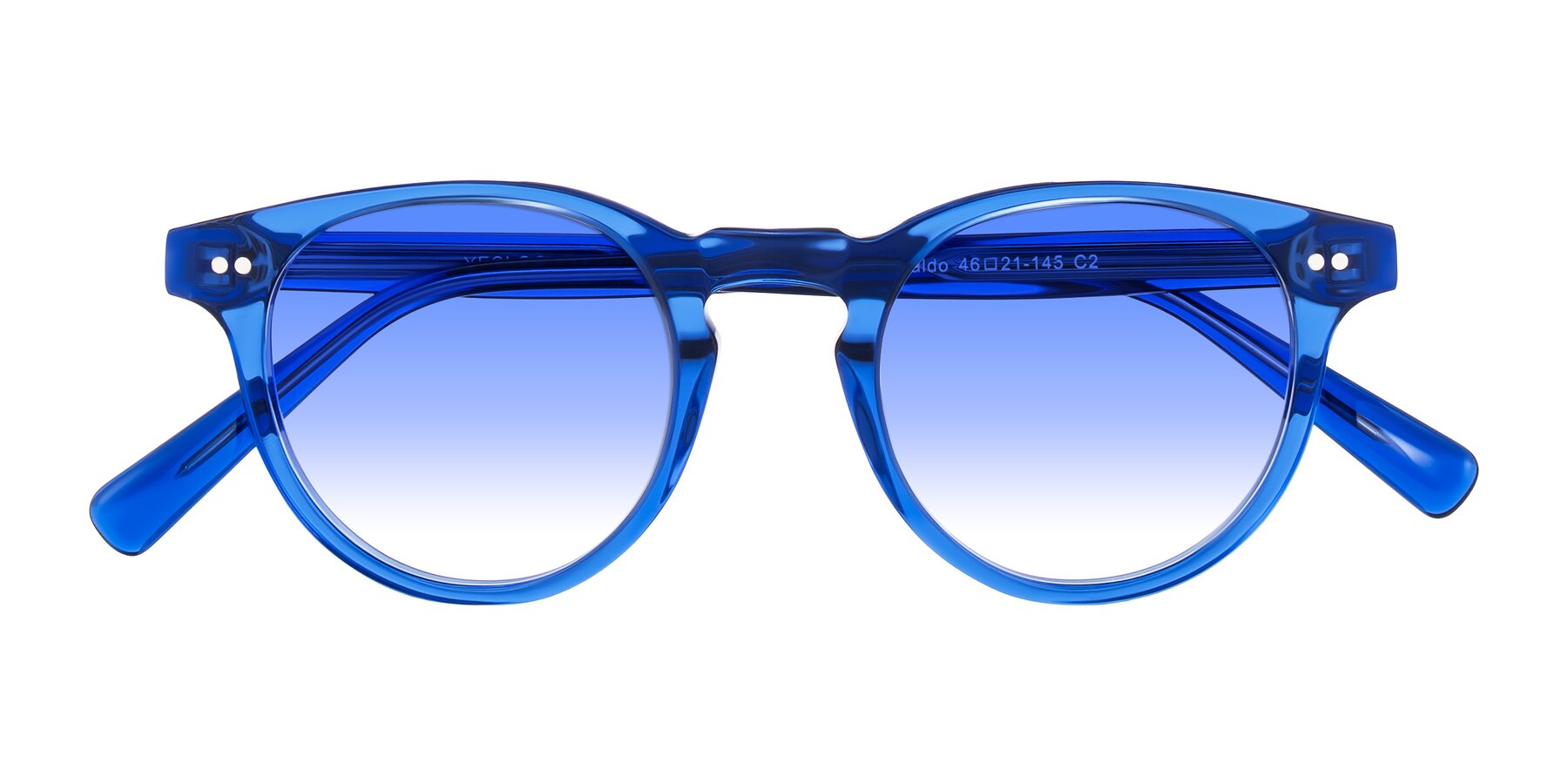 Folded Front of Ovaldo in Blue with Blue Gradient Lenses