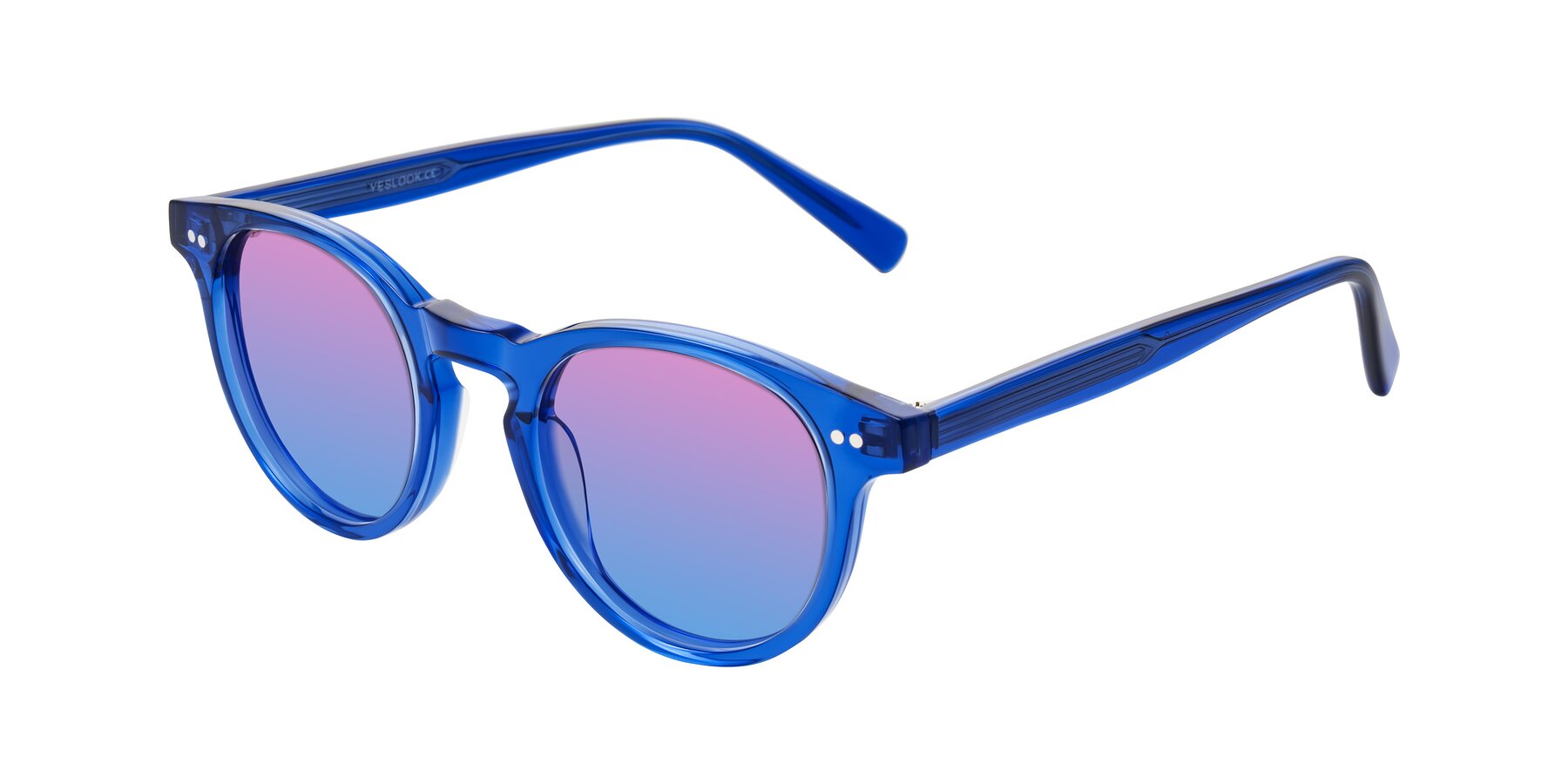 Angle of Ovaldo in Blue with Pink / Blue Gradient Lenses