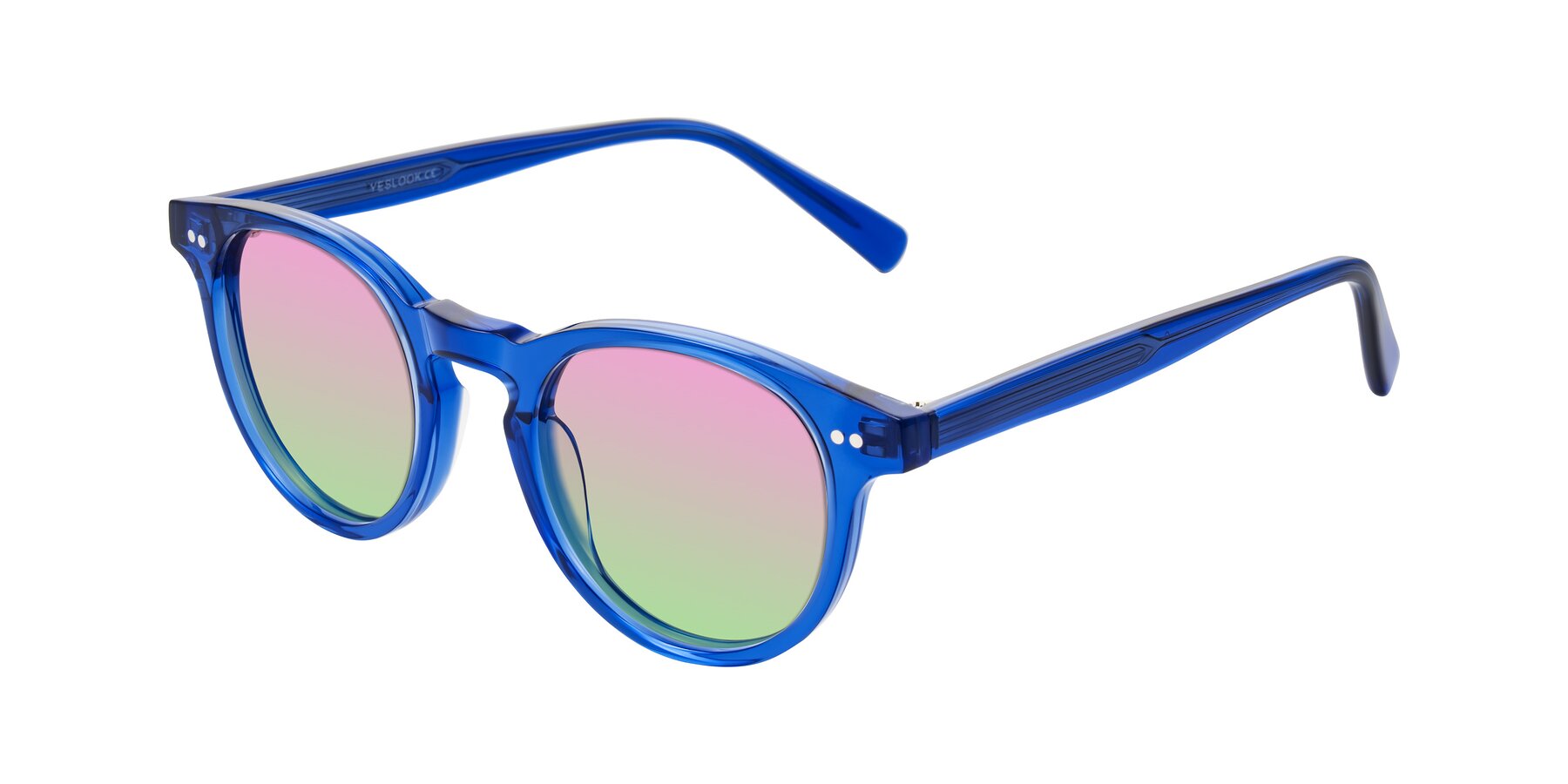 Angle of Ovaldo in Blue with Pink / Green Gradient Lenses