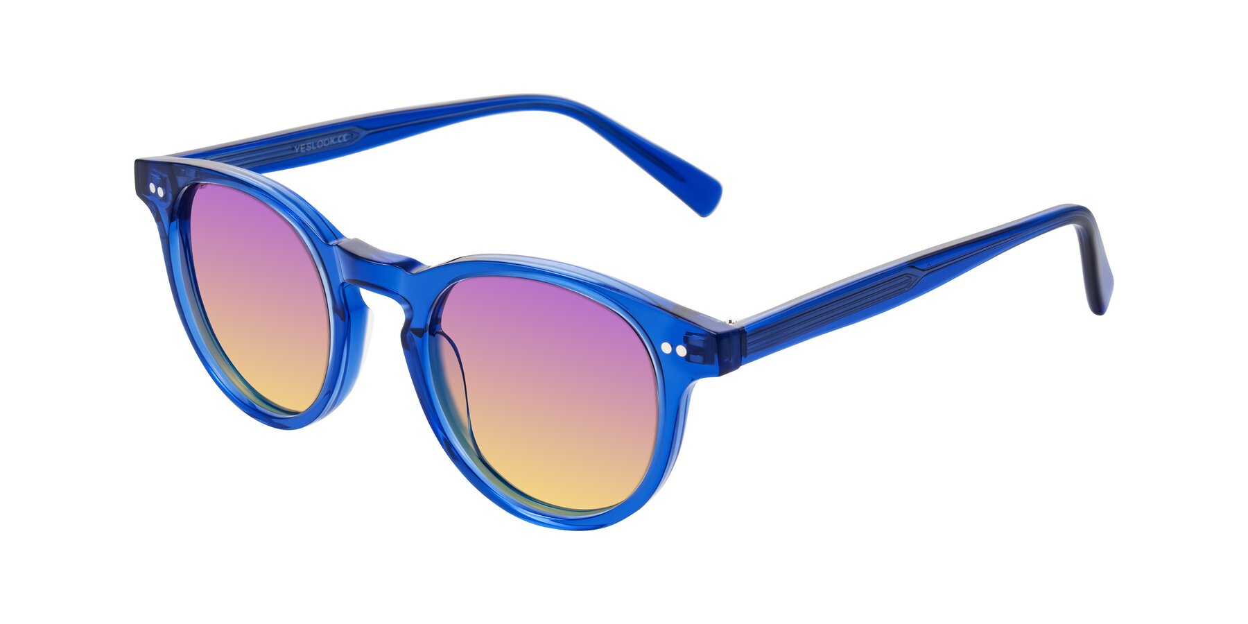 Angle of Ovaldo in Blue with Purple / Yellow Gradient Lenses