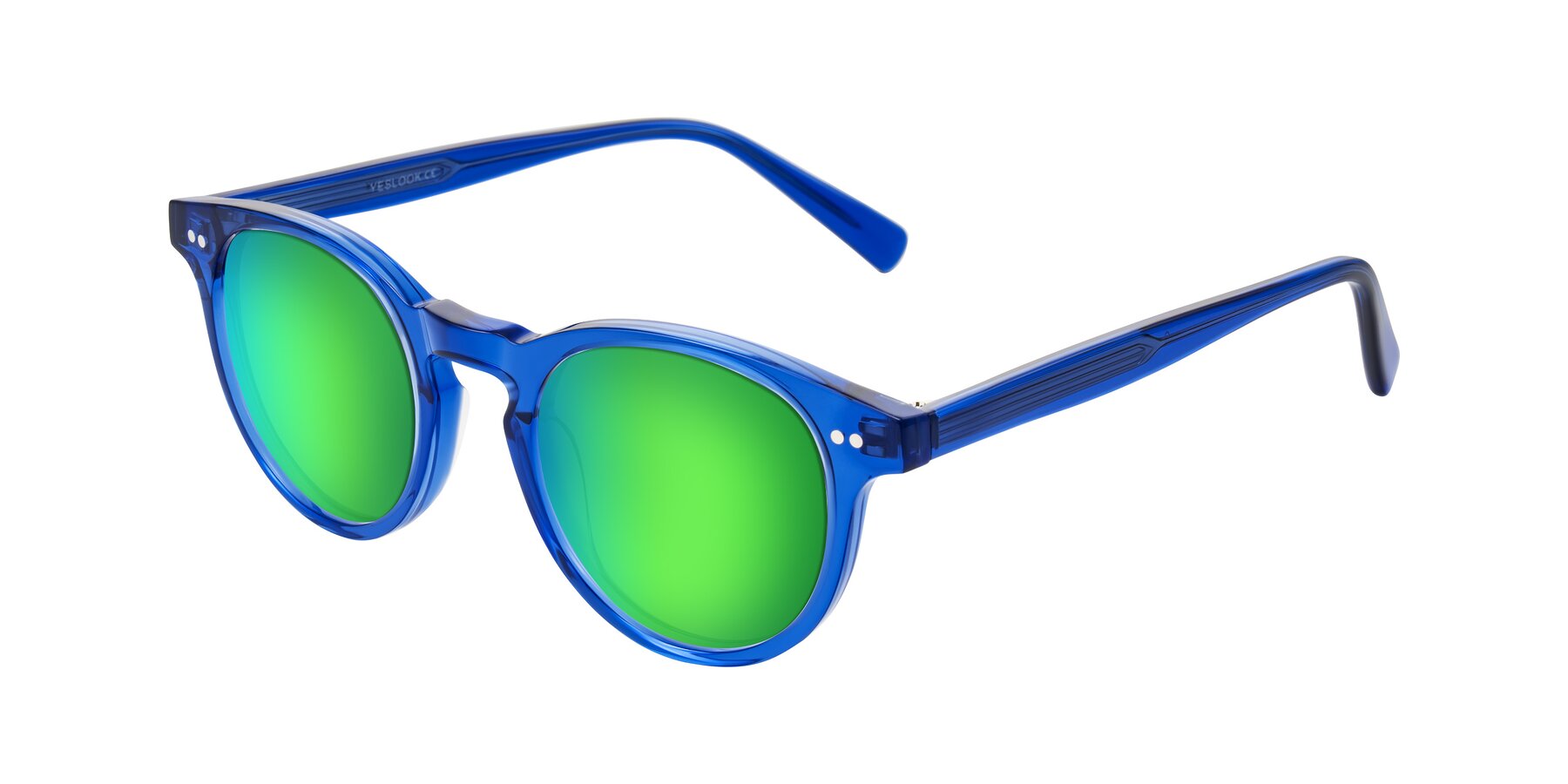 Angle of Ovaldo in Blue with Green Mirrored Lenses