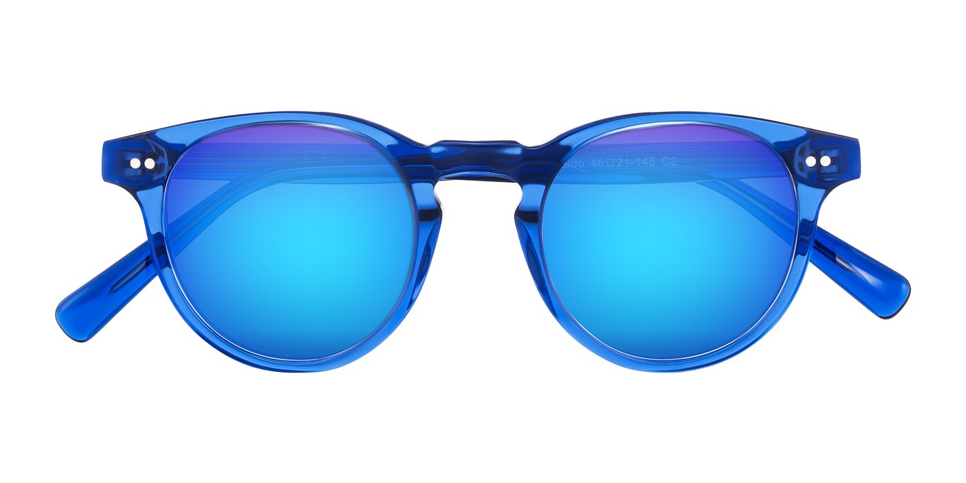 Ovaldo - Blue Flash Mirrored Sunglasses