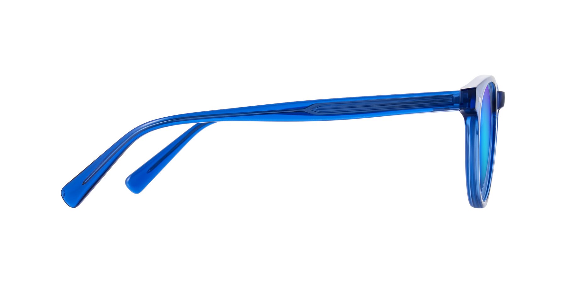 Side of Ovaldo in Blue with Blue Mirrored Lenses