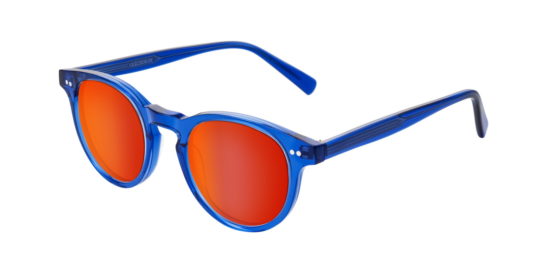 Angle of Ovaldo in Blue with Red Gold Mirrored Lenses