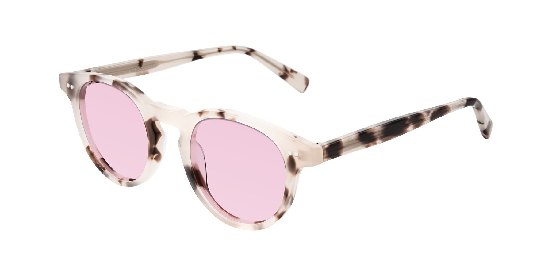 Angle of Ovaldo in Ivory Tortoise with Light Pink Tinted Lenses