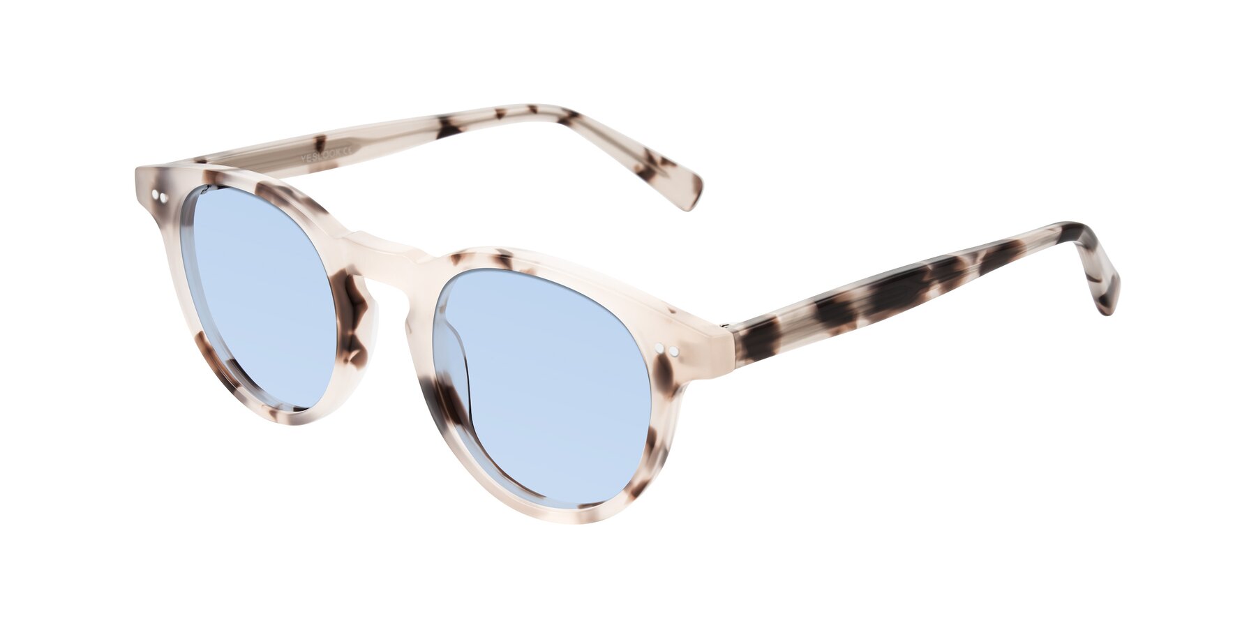Angle of Ovaldo in Ivory Tortoise with Light Blue Tinted Lenses