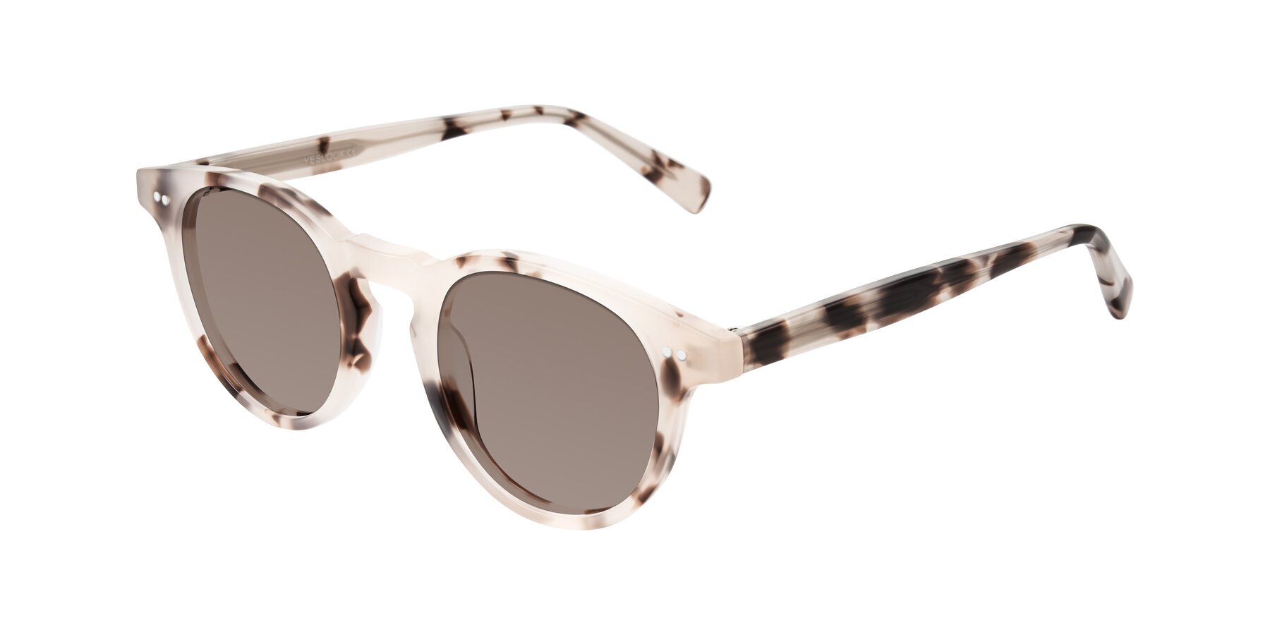 Angle of Ovaldo in Ivory Tortoise with Medium Brown Tinted Lenses