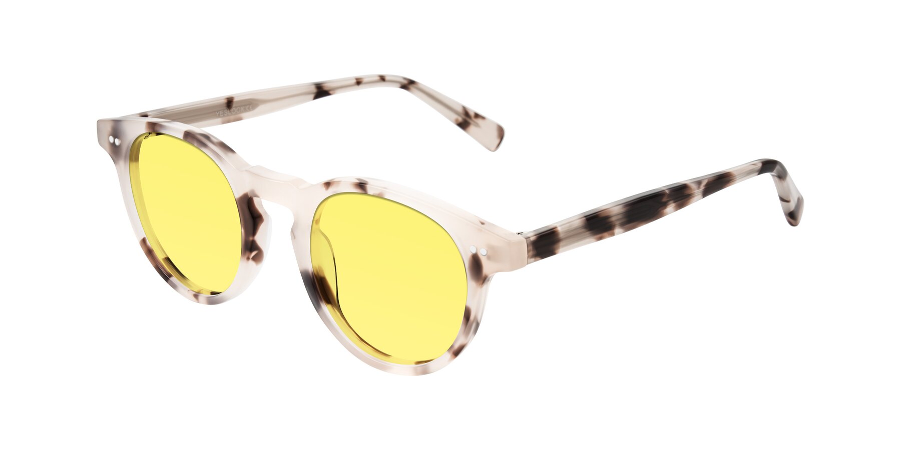 Angle of Ovaldo in Ivory Tortoise with Medium Yellow Tinted Lenses