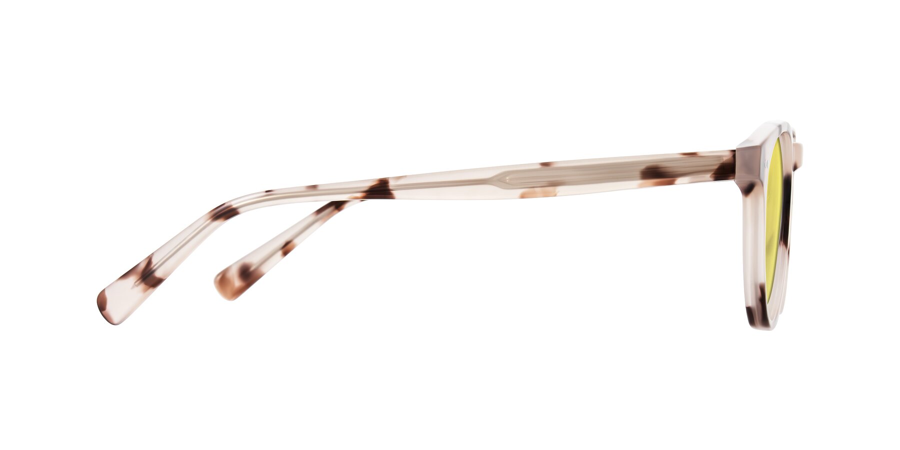 Side of Ovaldo in Ivory Tortoise with Medium Yellow Tinted Lenses