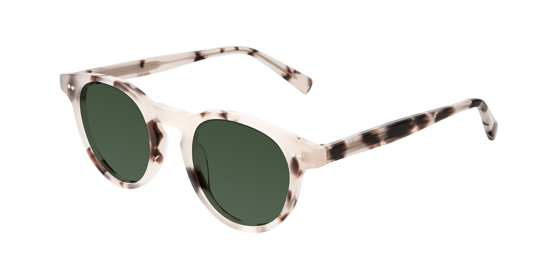 Angle of Ovaldo in Ivory Tortoise with Green Tinted Lenses