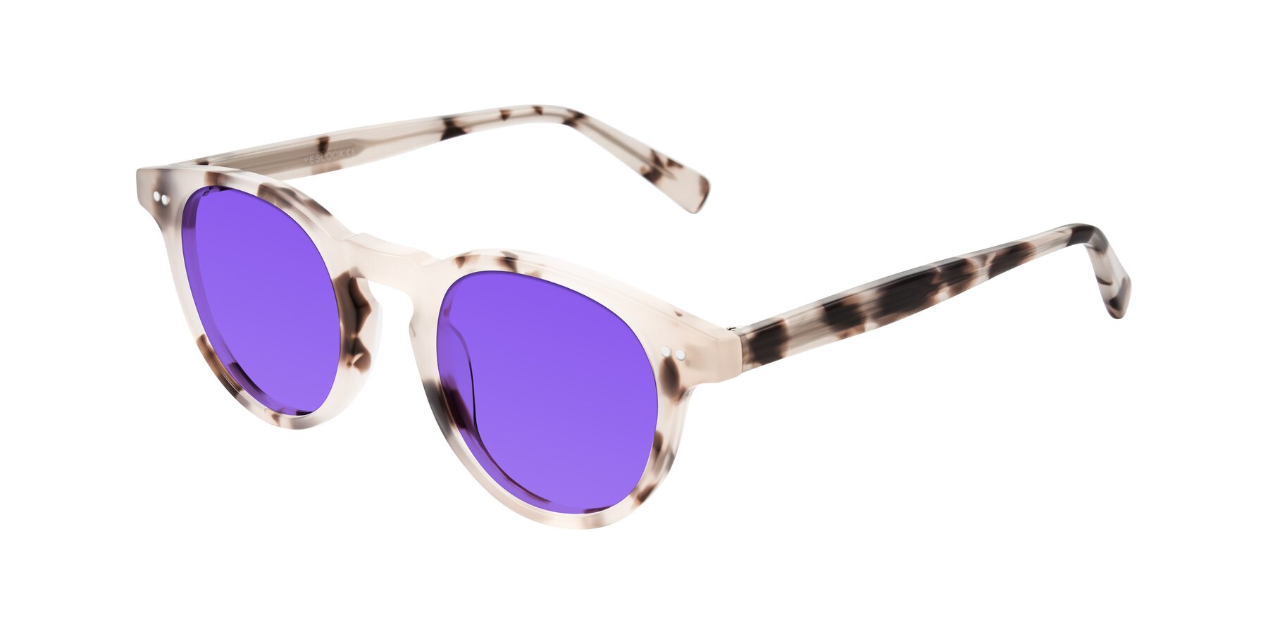 Angle of Ovaldo in Ivory Tortoise with Purple Tinted Lenses