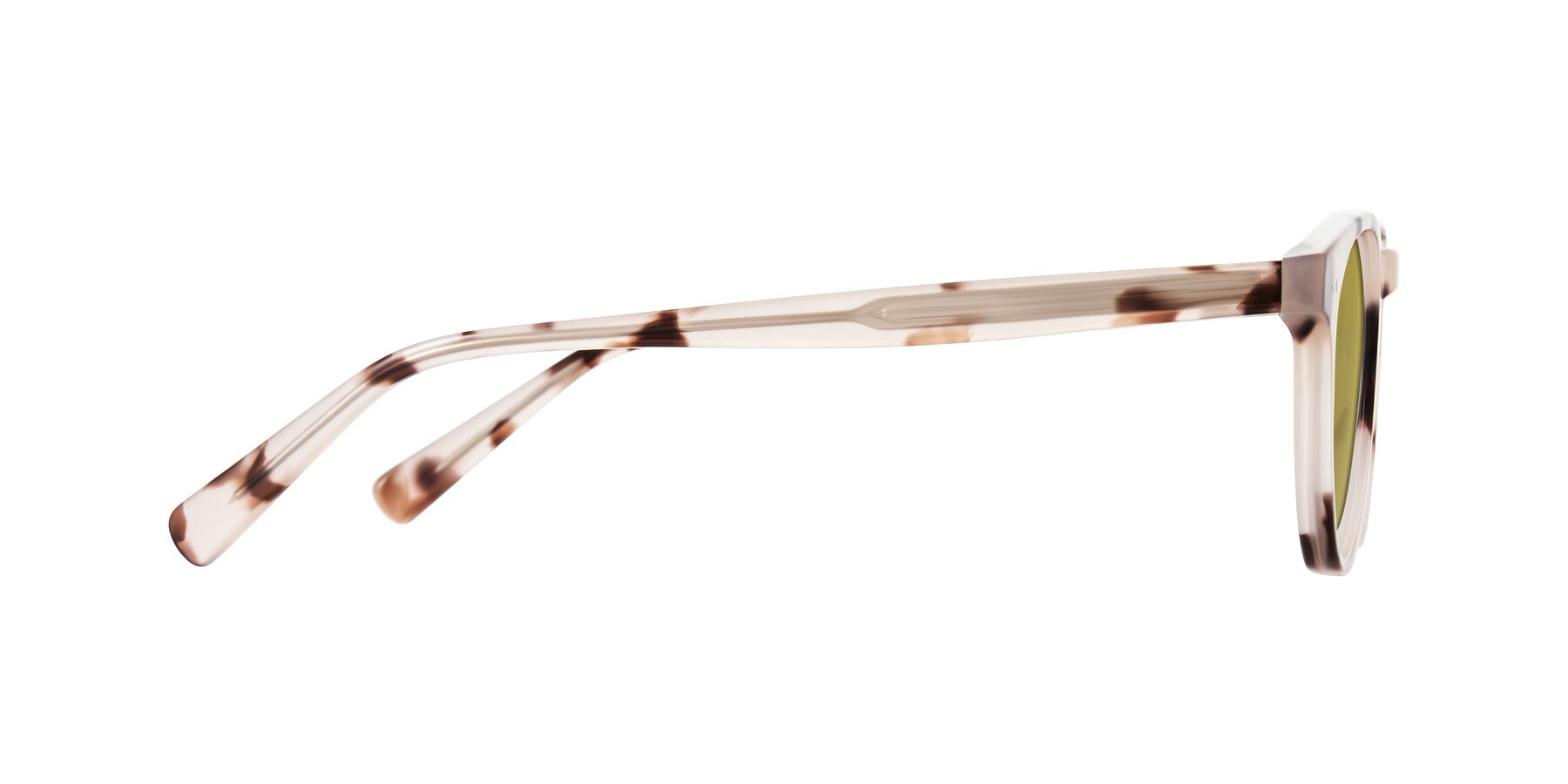 Side of Ovaldo in Ivory Tortoise with Champagne Tinted Lenses