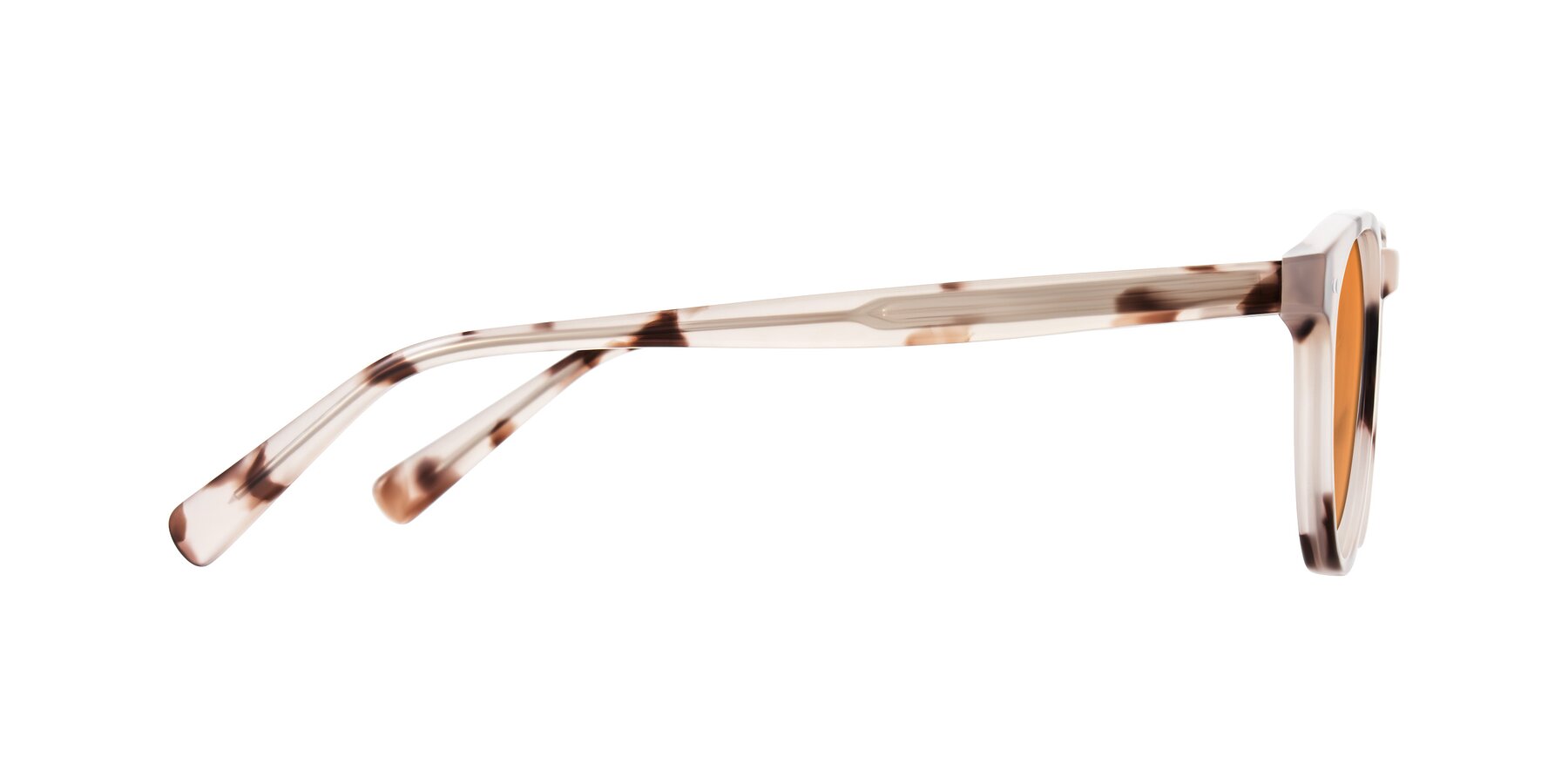 Side of Ovaldo in Ivory Tortoise with Orange Tinted Lenses