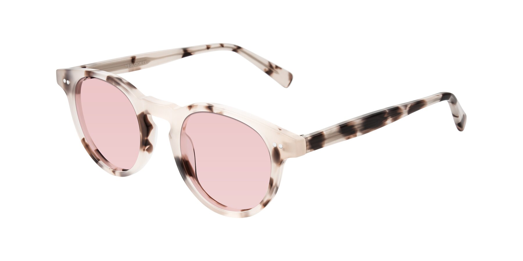 Angle of Ovaldo in Ivory Tortoise with Light Garnet Tinted Lenses