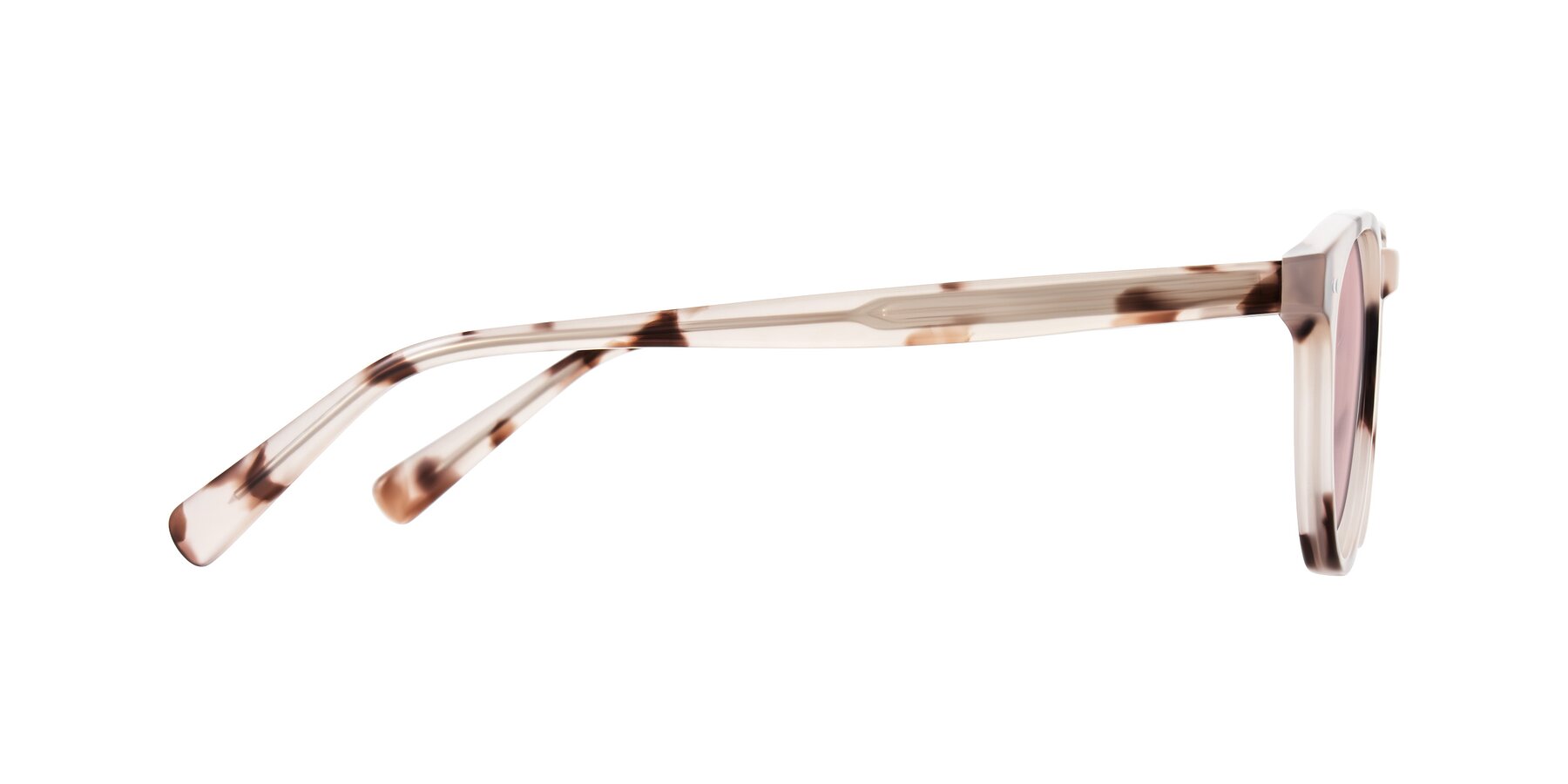 Side of Ovaldo in Ivory Tortoise with Light Garnet Tinted Lenses
