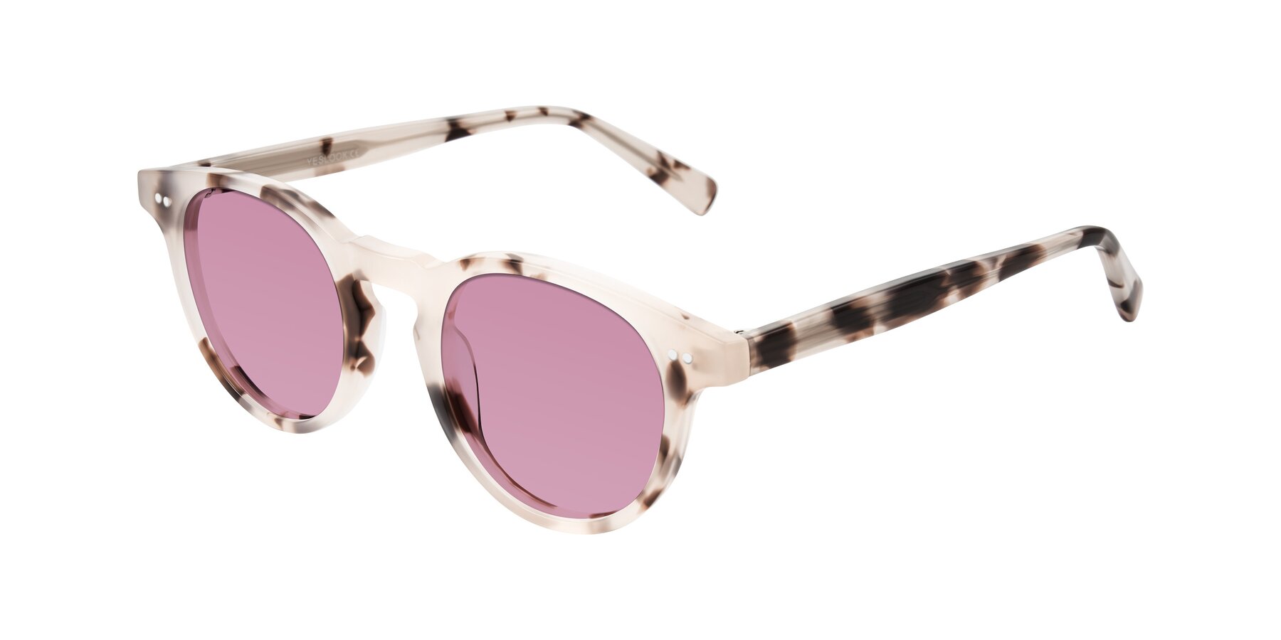 Angle of Ovaldo in Ivory Tortoise with Medium Wine Tinted Lenses