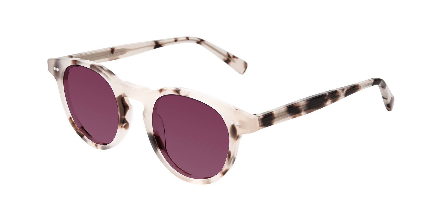Angle of Ovaldo in Ivory Tortoise with Wine Tinted Lenses