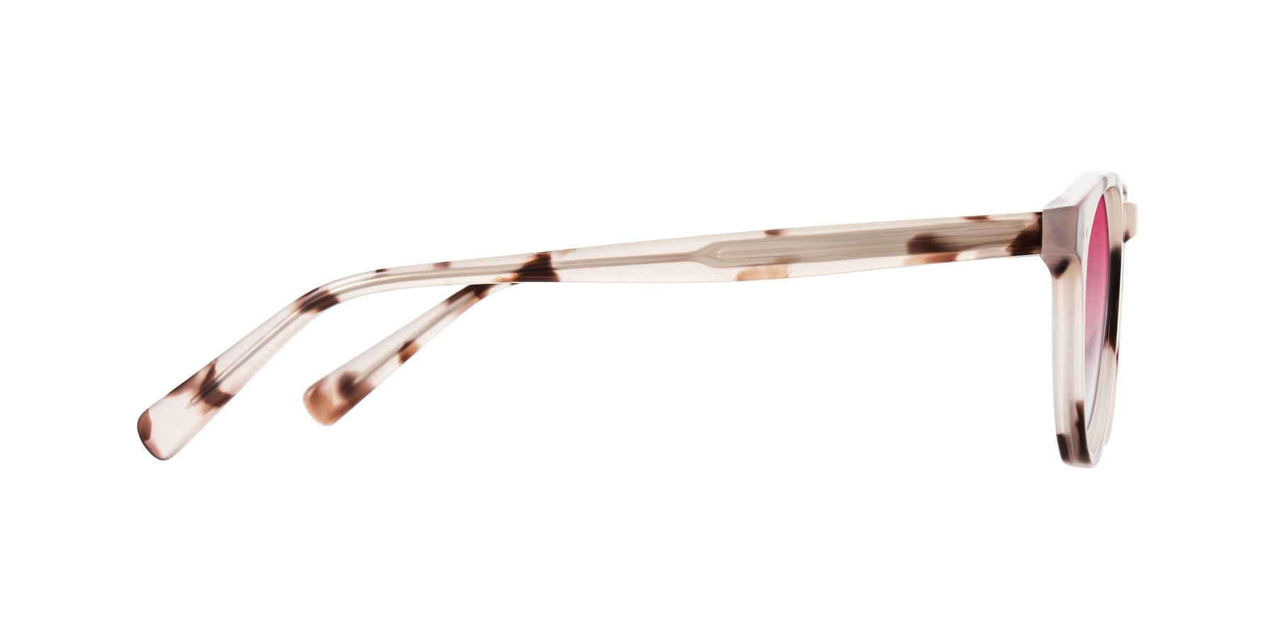 Side of Ovaldo in Ivory Tortoise with Pink Gradient Lenses