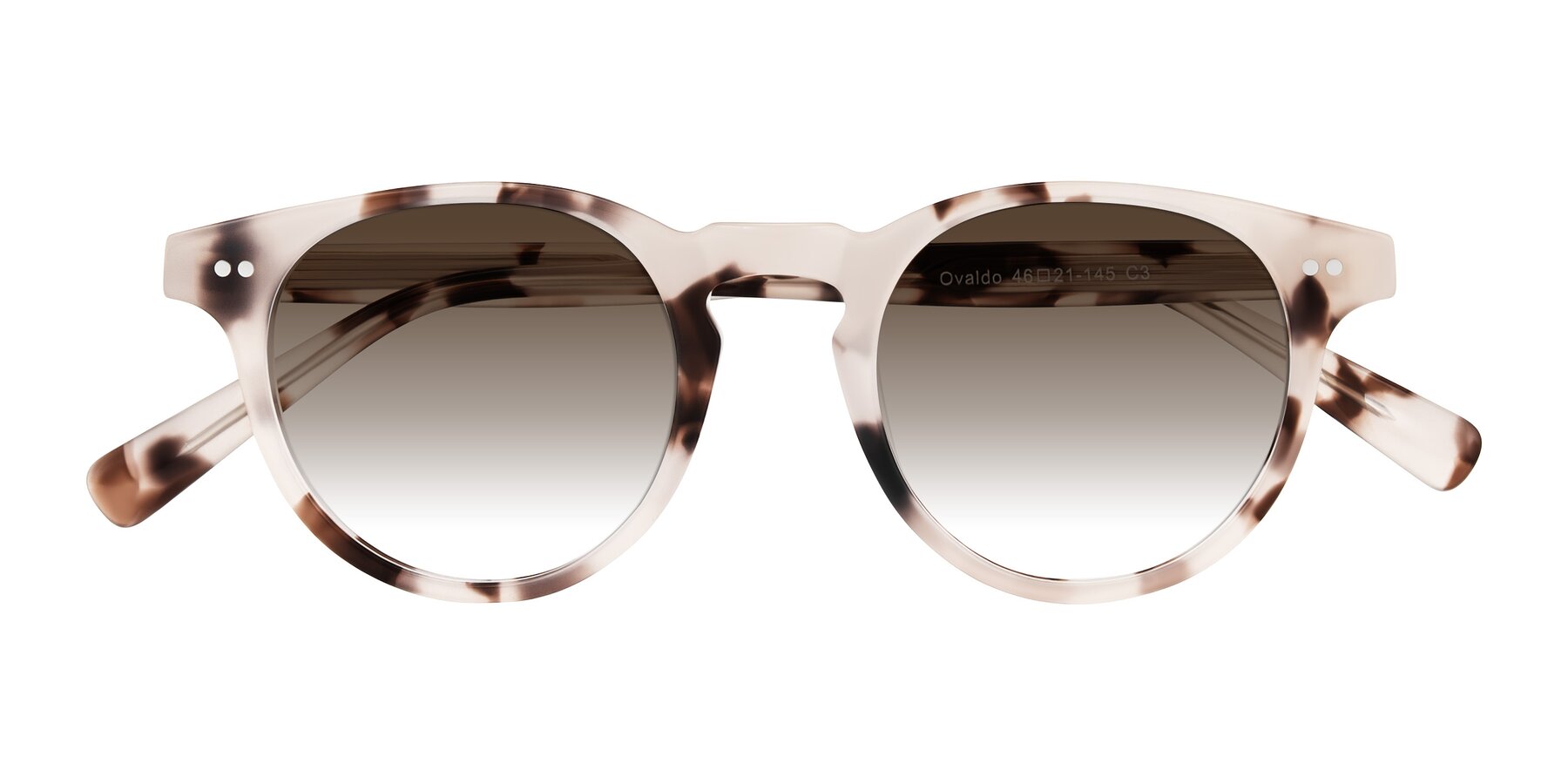 Folded Front of Ovaldo in Ivory Tortoise with Brown Gradient Lenses