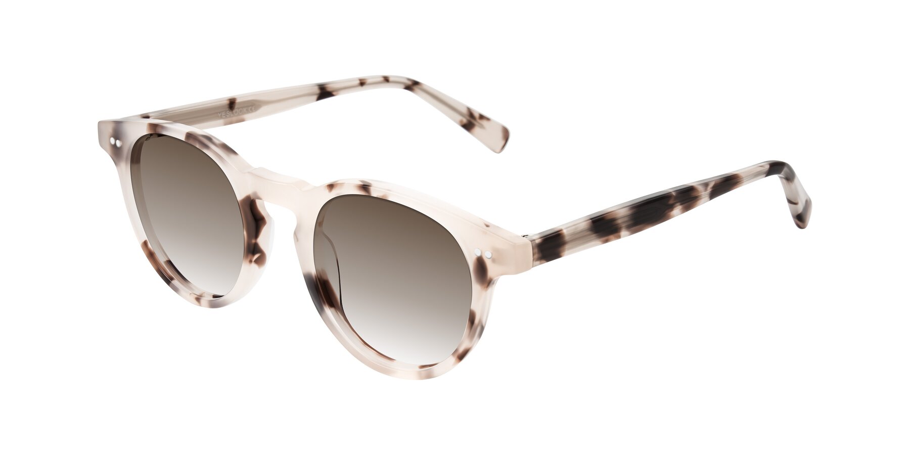 Angle of Ovaldo in Ivory Tortoise with Brown Gradient Lenses
