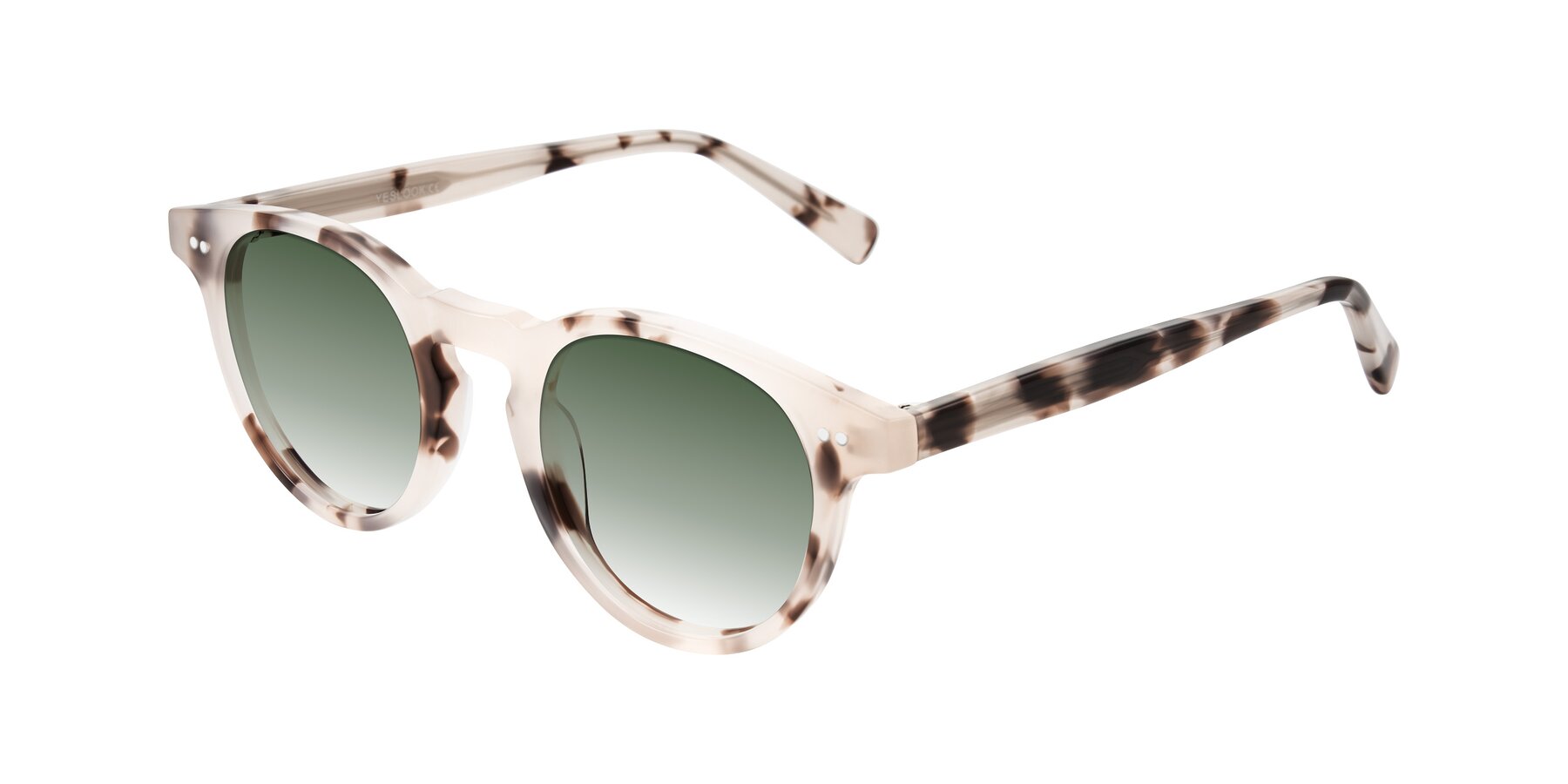 Angle of Ovaldo in Ivory Tortoise with Green Gradient Lenses